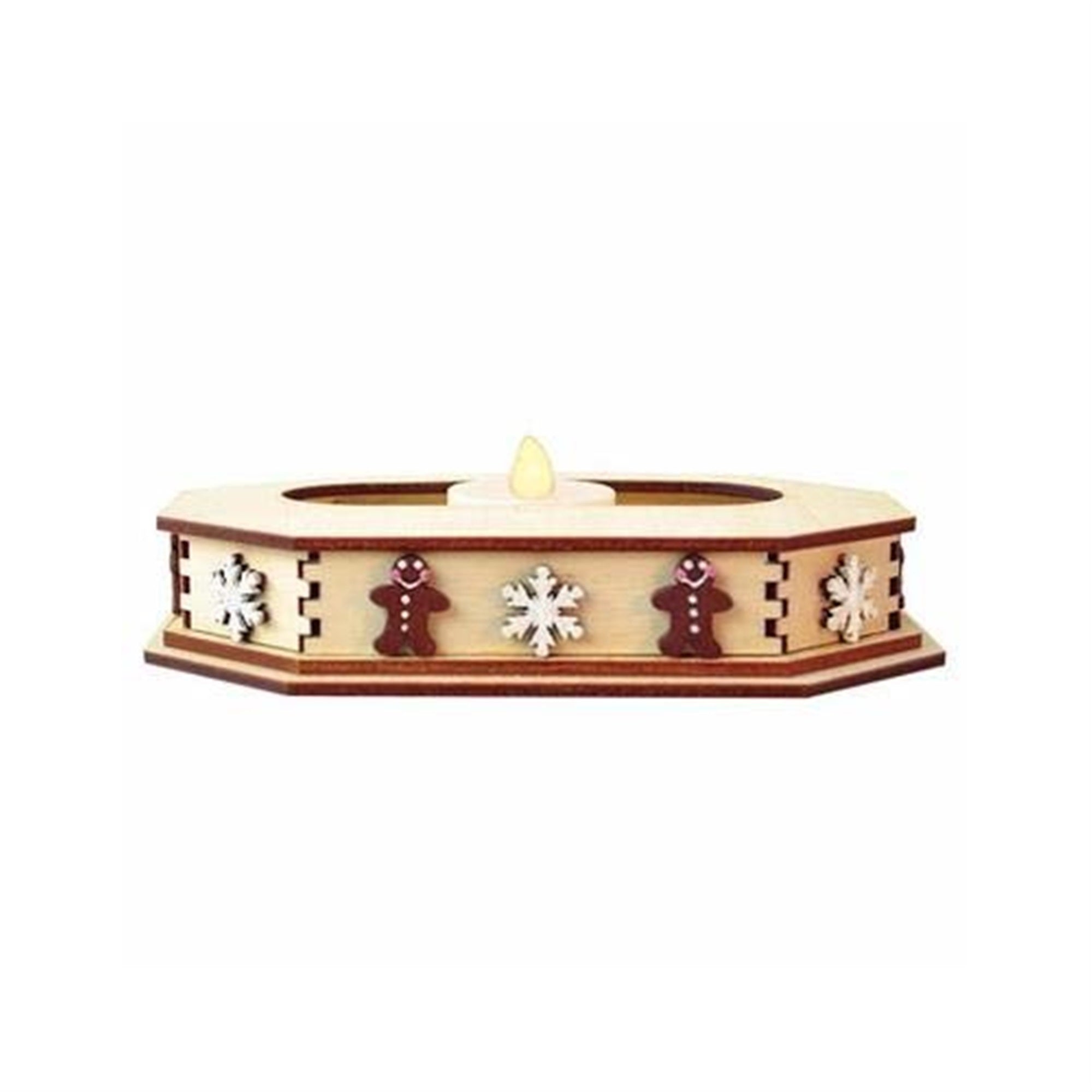 Old World Ginger Cottages Snowflake Tealight Display, 6.25"