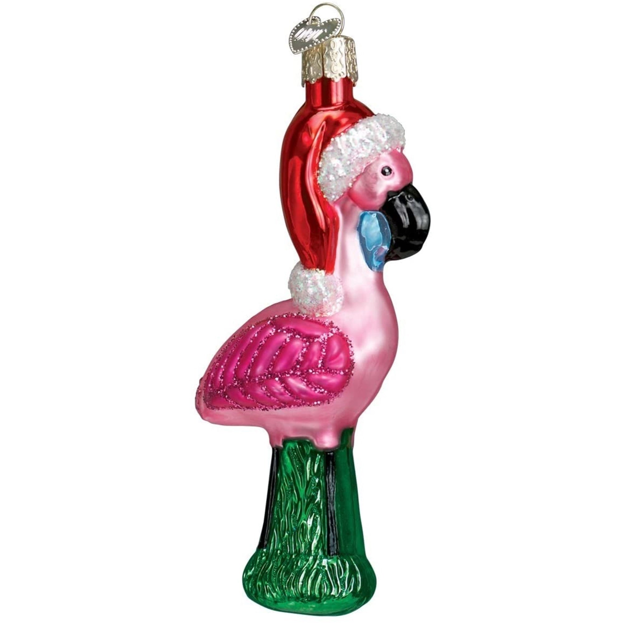 Old World Christmas Blown Glass Christmas Ornament, Yard Flamingo