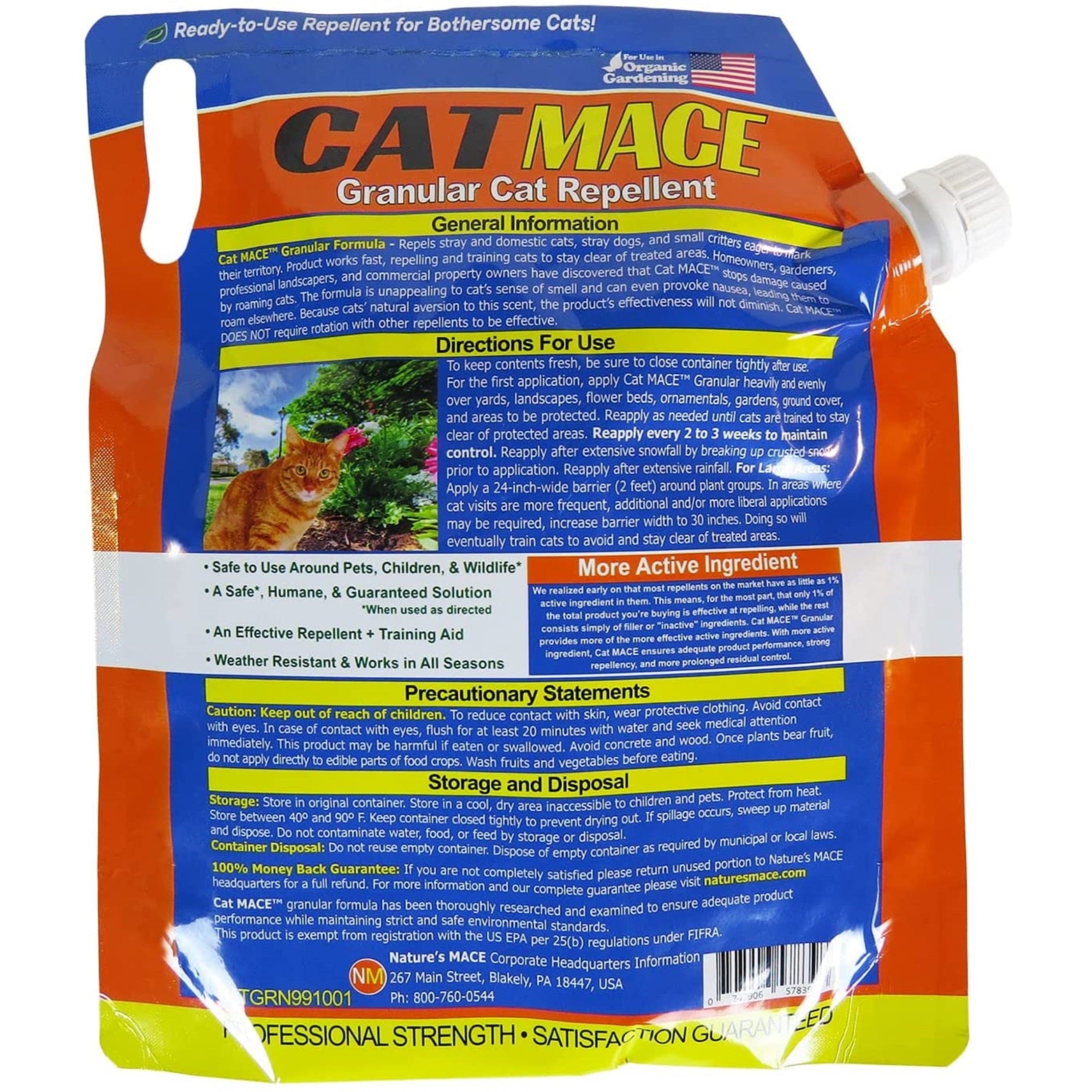 Nature's Mace Granular Cat Repellent, 2.5# treats 1400 sq ft