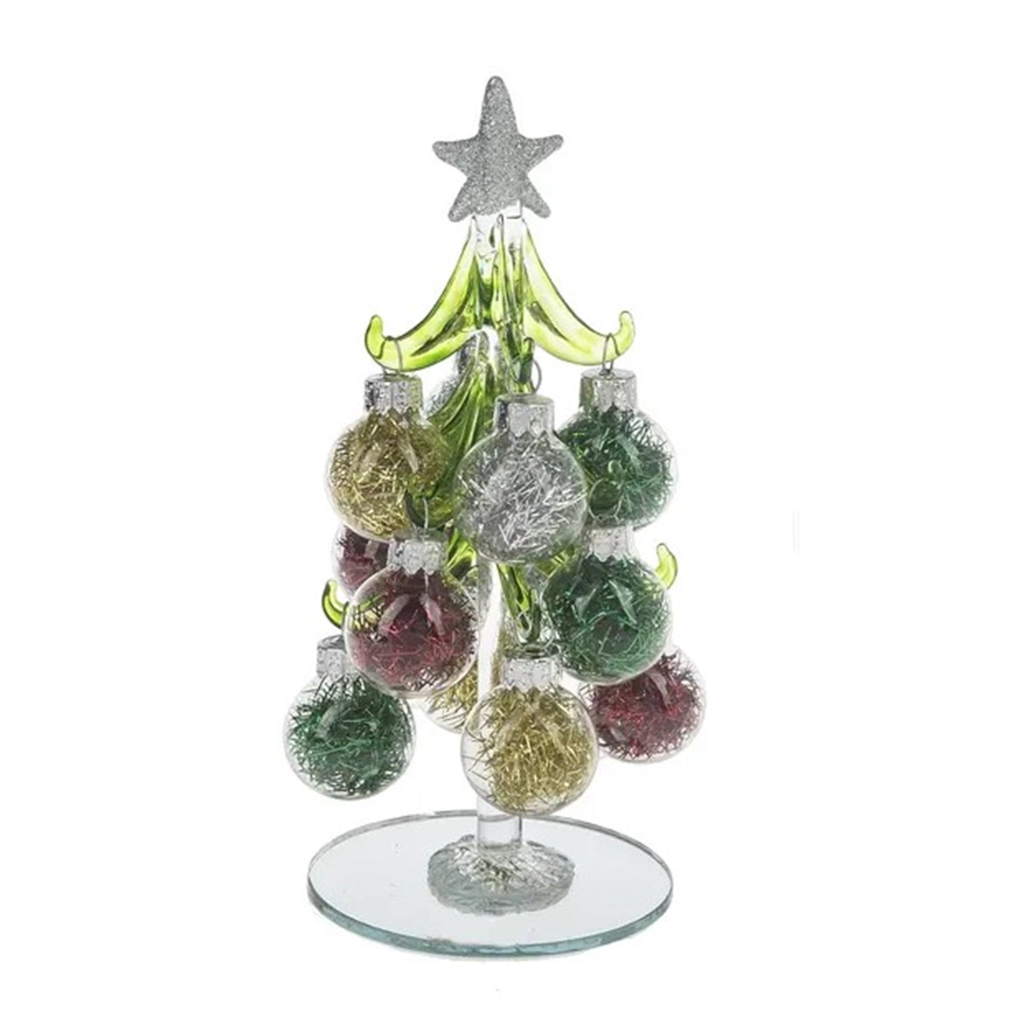 Ganz (#29342) Medium Christmas Trees With Assorted Ball Ornaments, Pack of 3