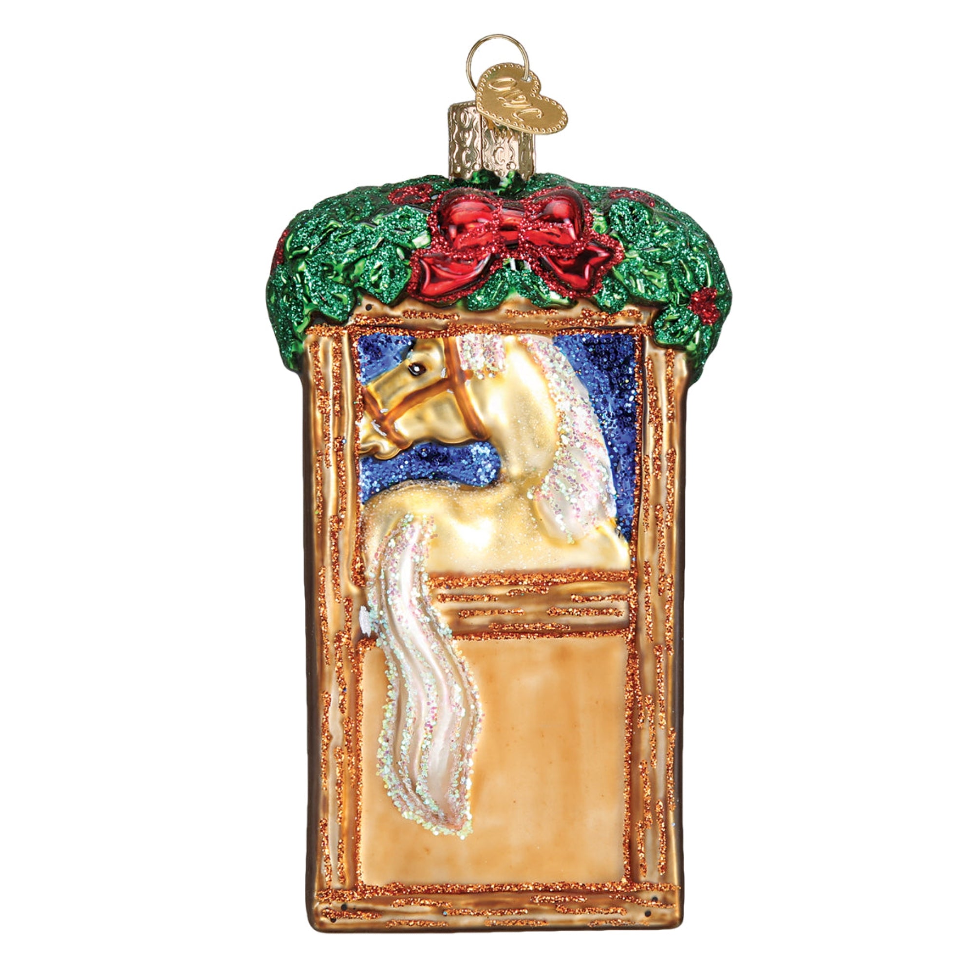 Old World Christmas Horse In Stall Glass Blown Ornament