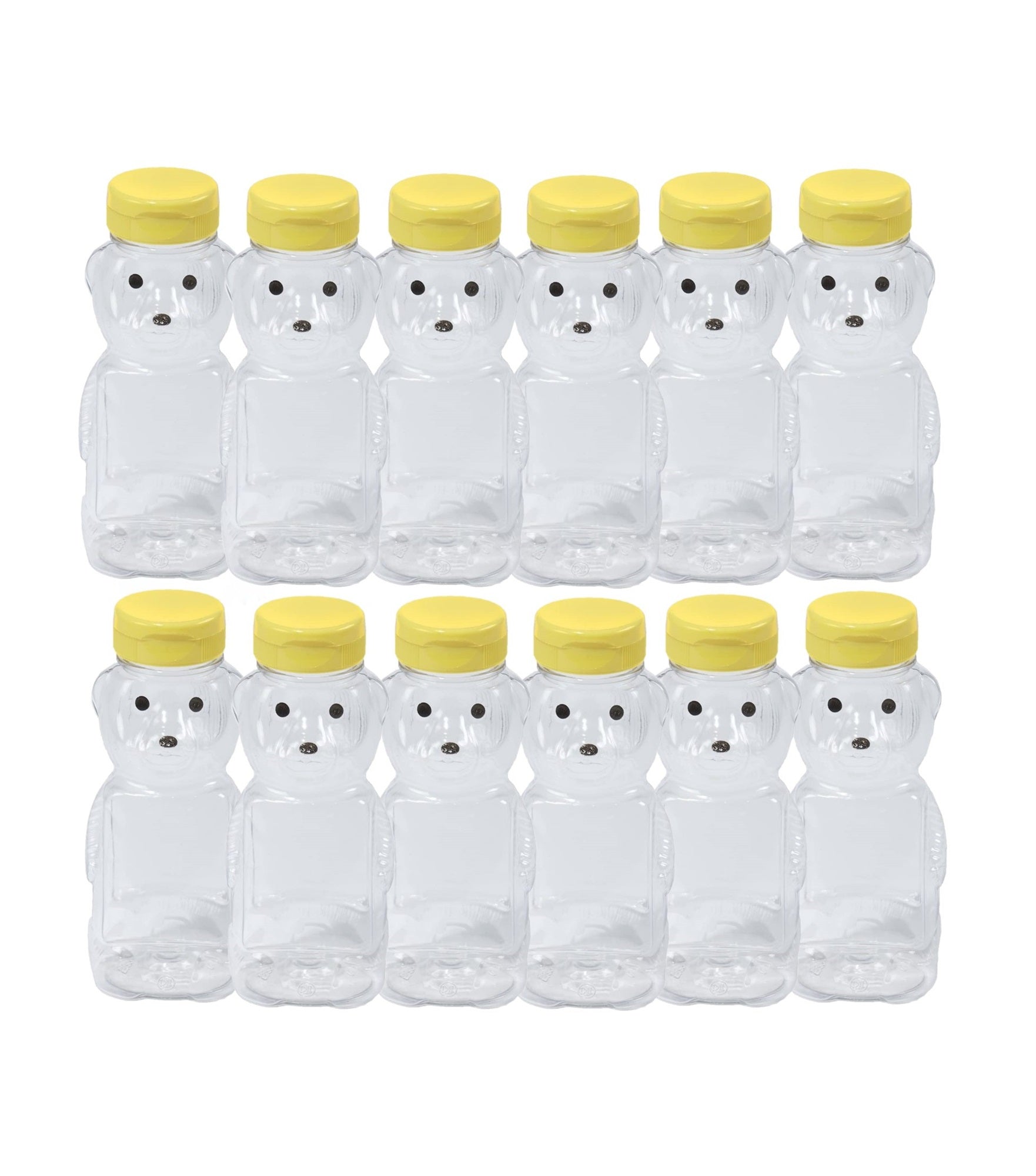 Little Giant Plastic Bear Bottle Honey Squeeze Bottle with Flip-top Lid (12 Ounce, 12 Pack)