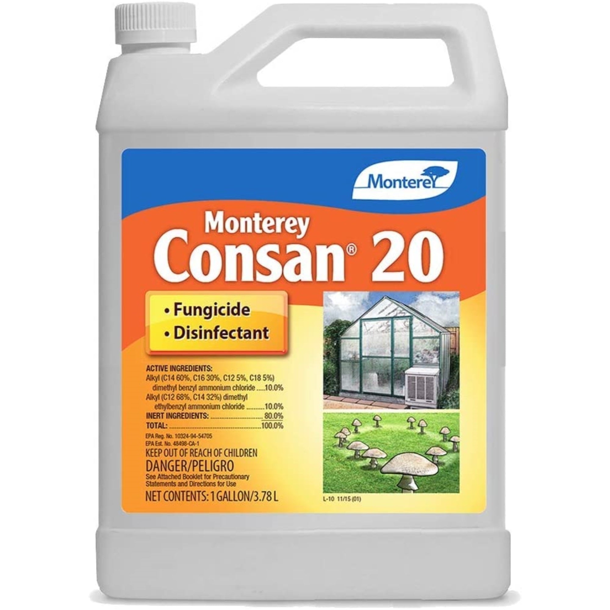 Monterey Consan 20 Fungicide Disinfectant Deodorizer Concentrate, 1 Gallon