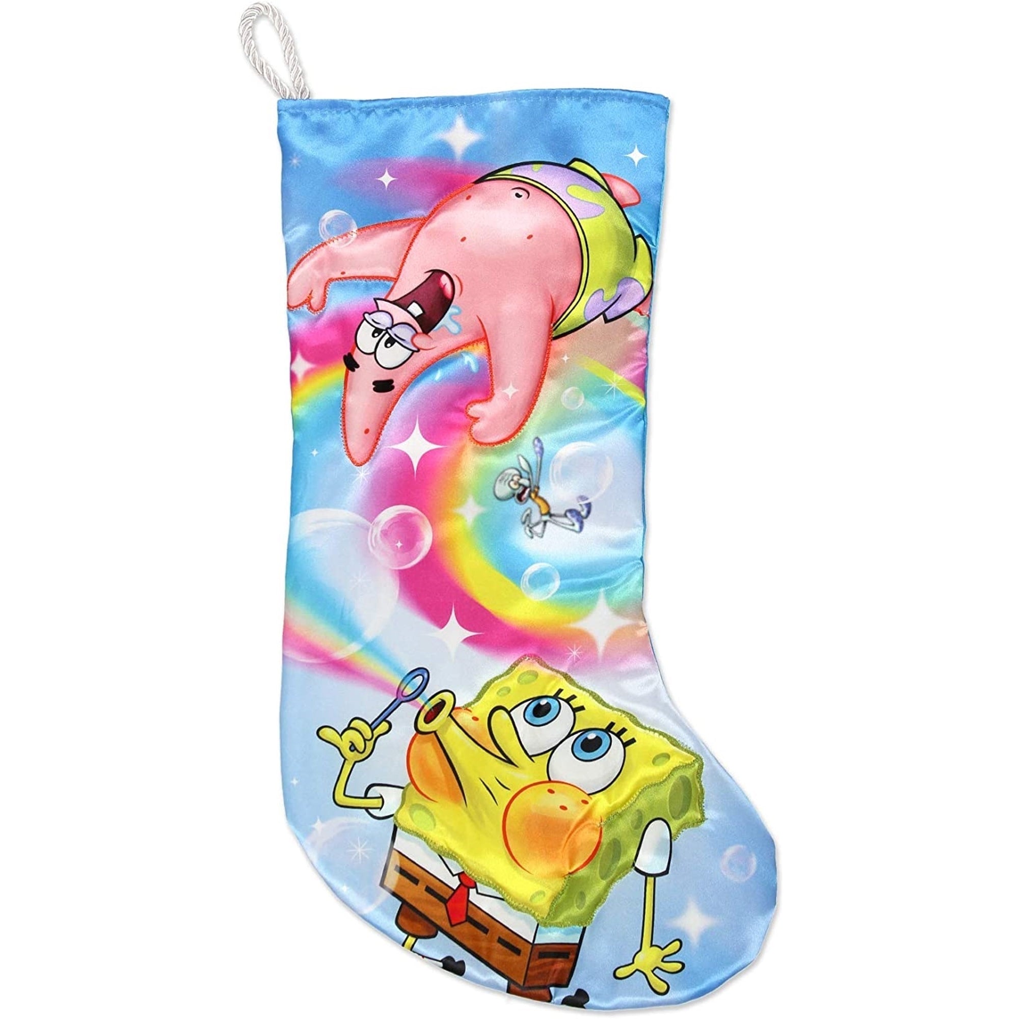 Kurt Adler Spongebob Squarepants Rainbow Christmas Stocking, 19"