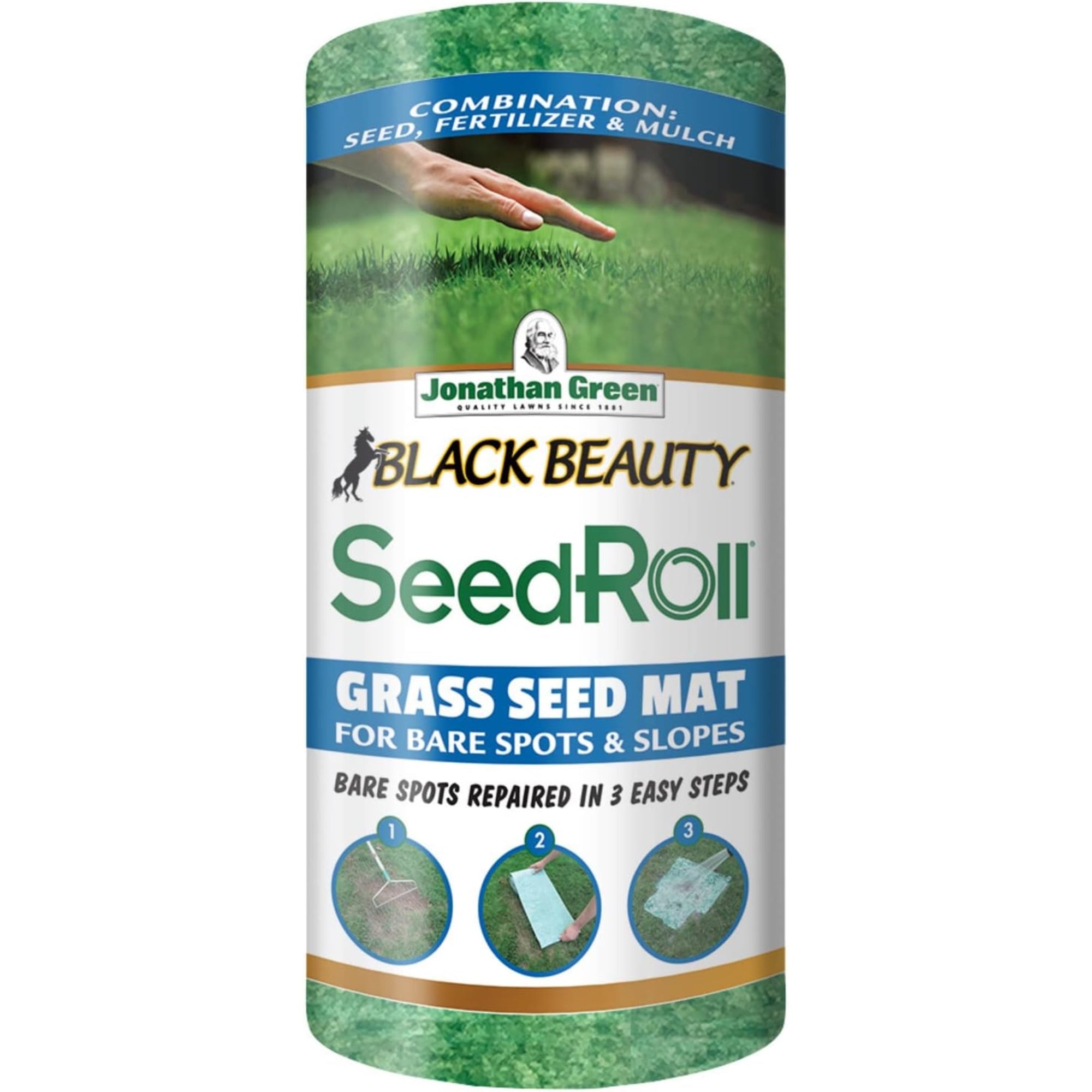 Jonathan Green Black Beauty Biodegradable Grass Seed Roll, 50 Sq Ft