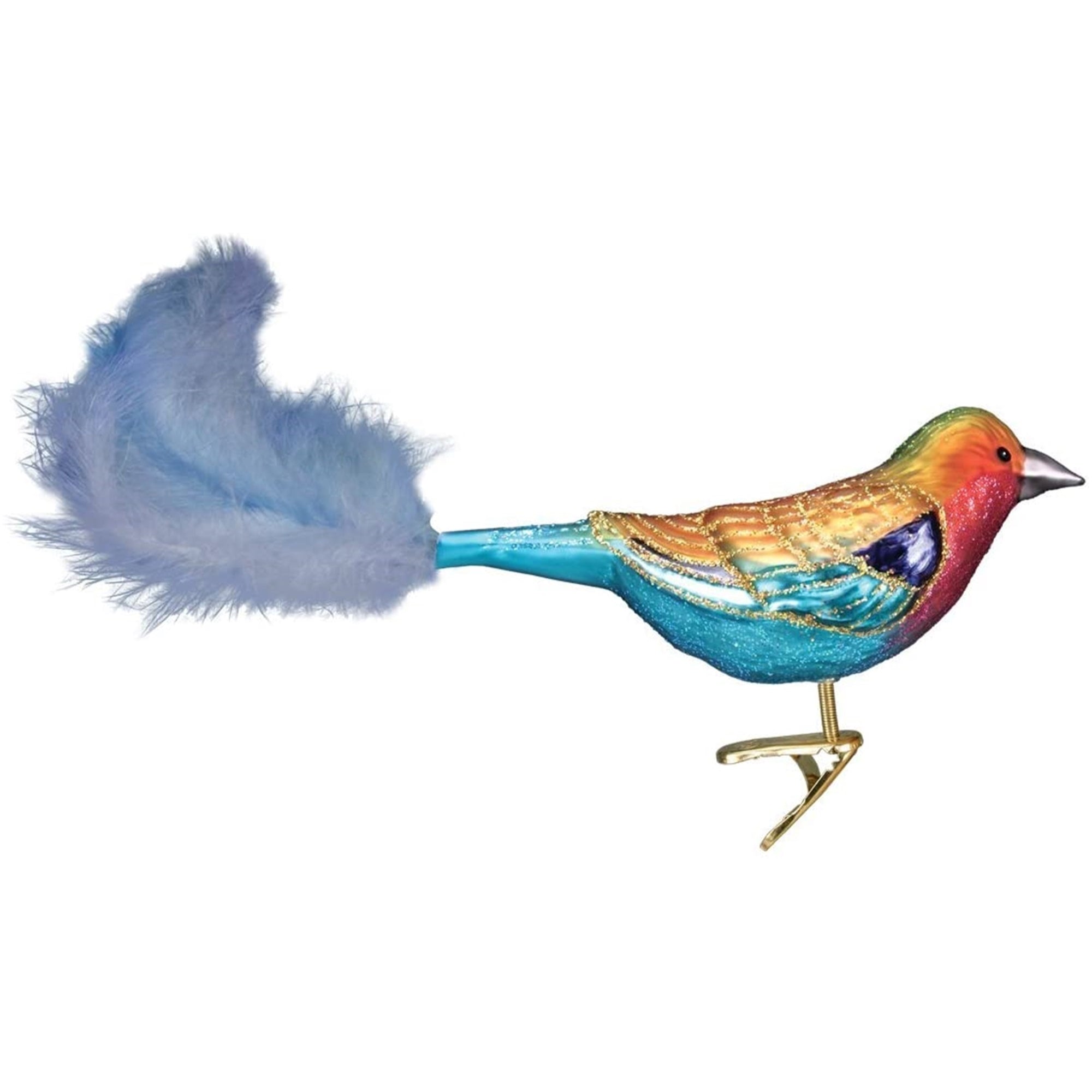 Old World Christmas Glass Blown Ornament Lilac-breasted Roller 7.75"