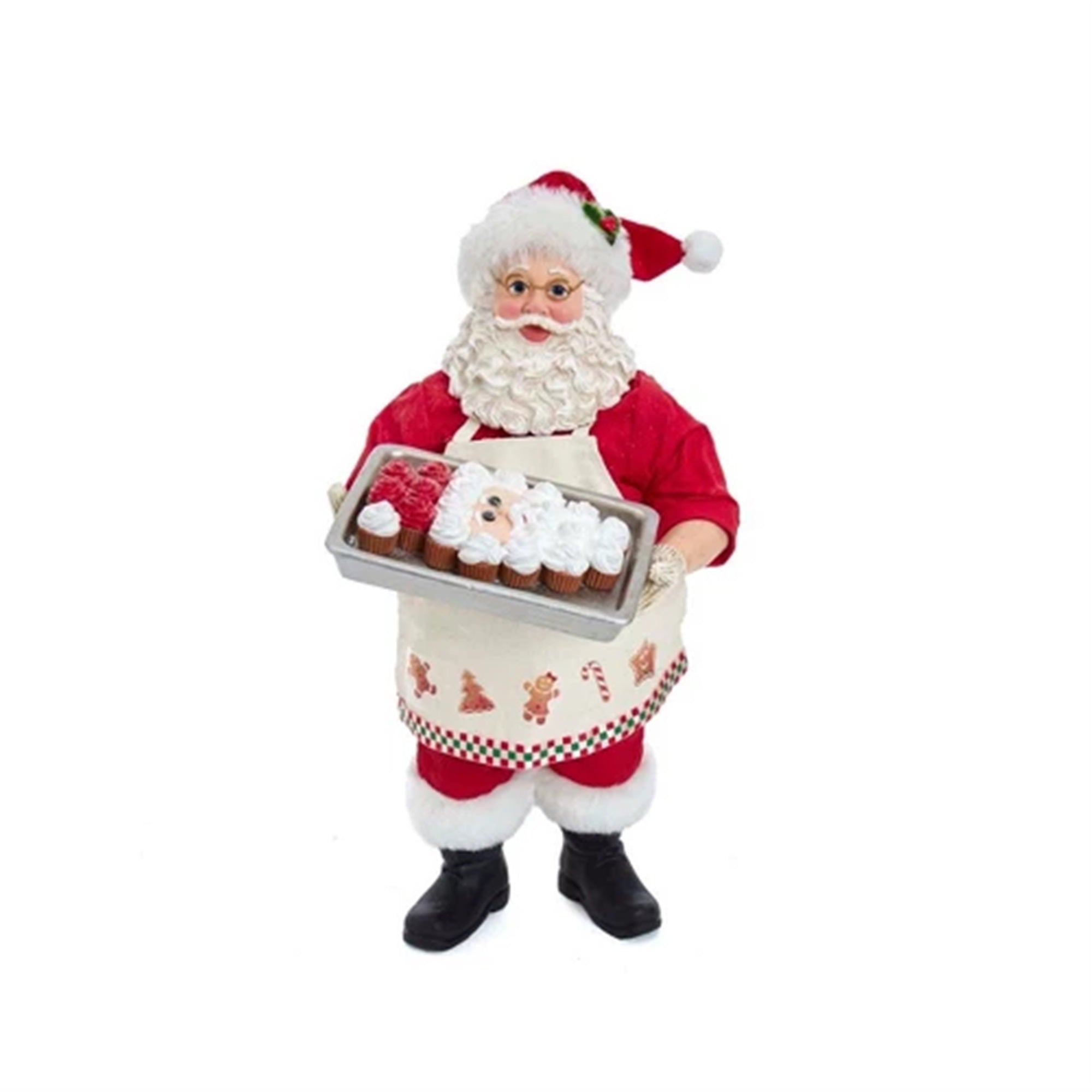 Kurt Adler Fabriche Tray Face Cake Santa, 10.5"