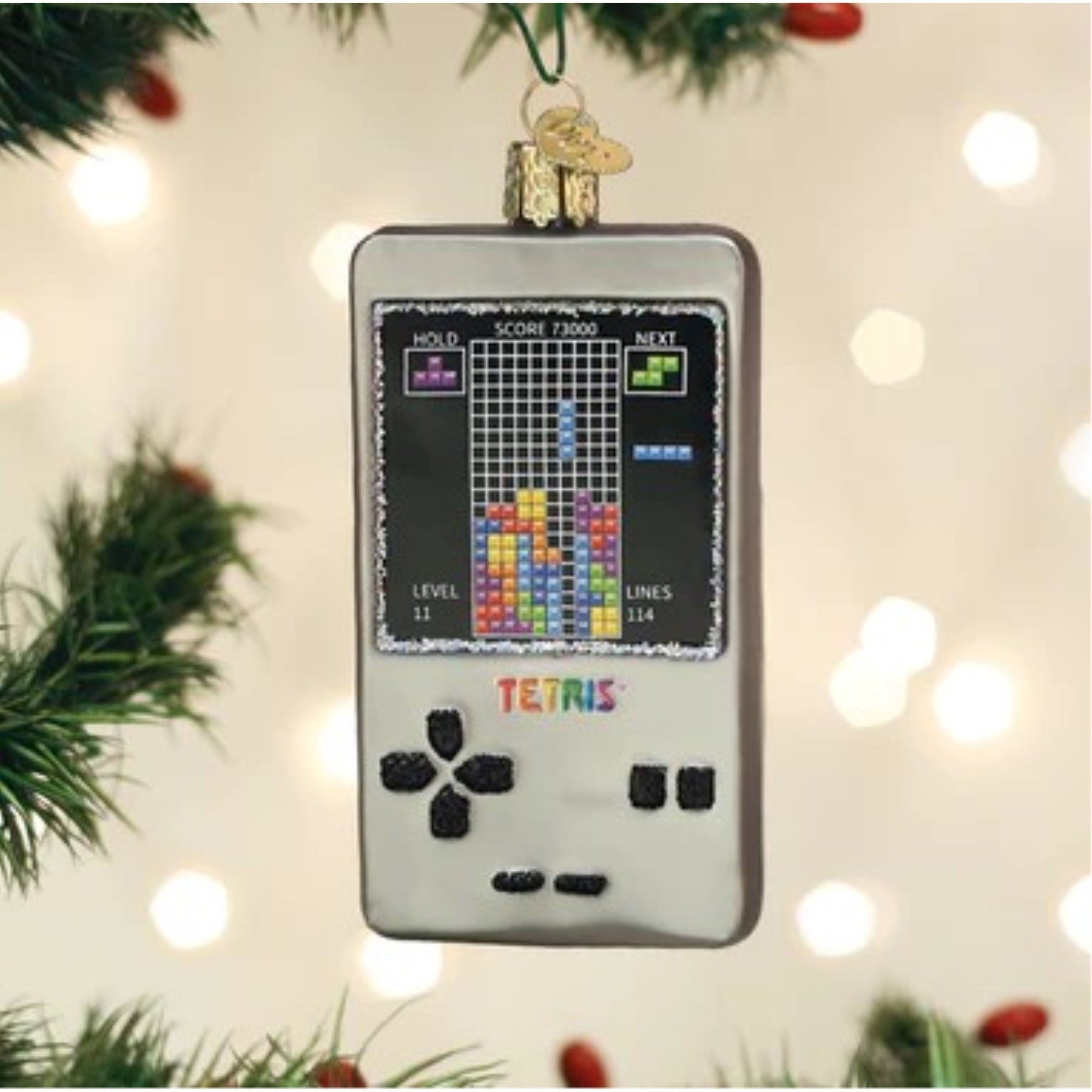 Old World Christmas Blown Glass Christmas Ornaments, Tetris