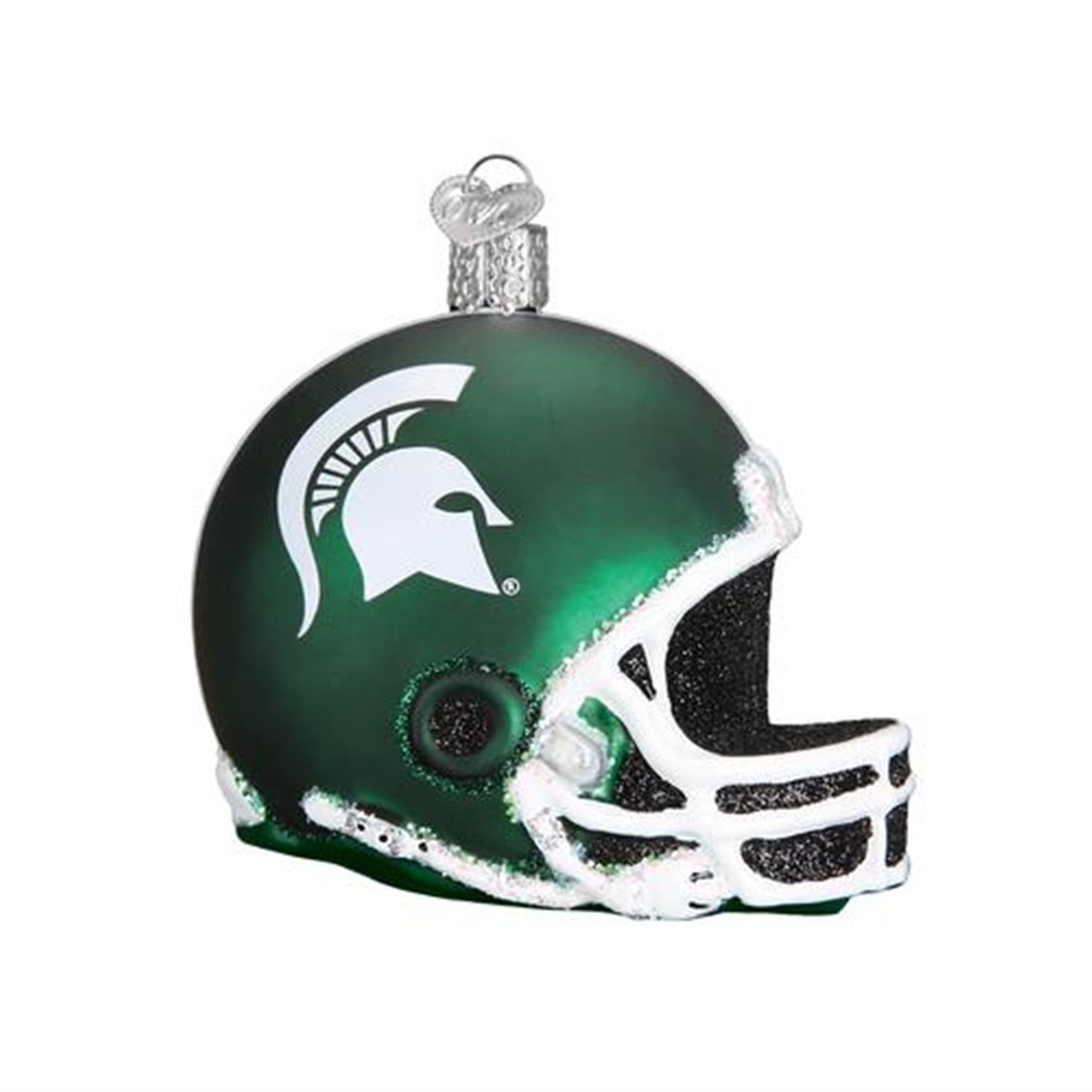 Old World Christmas Blown Glass Christmas Ornament, Michigan State Helmet