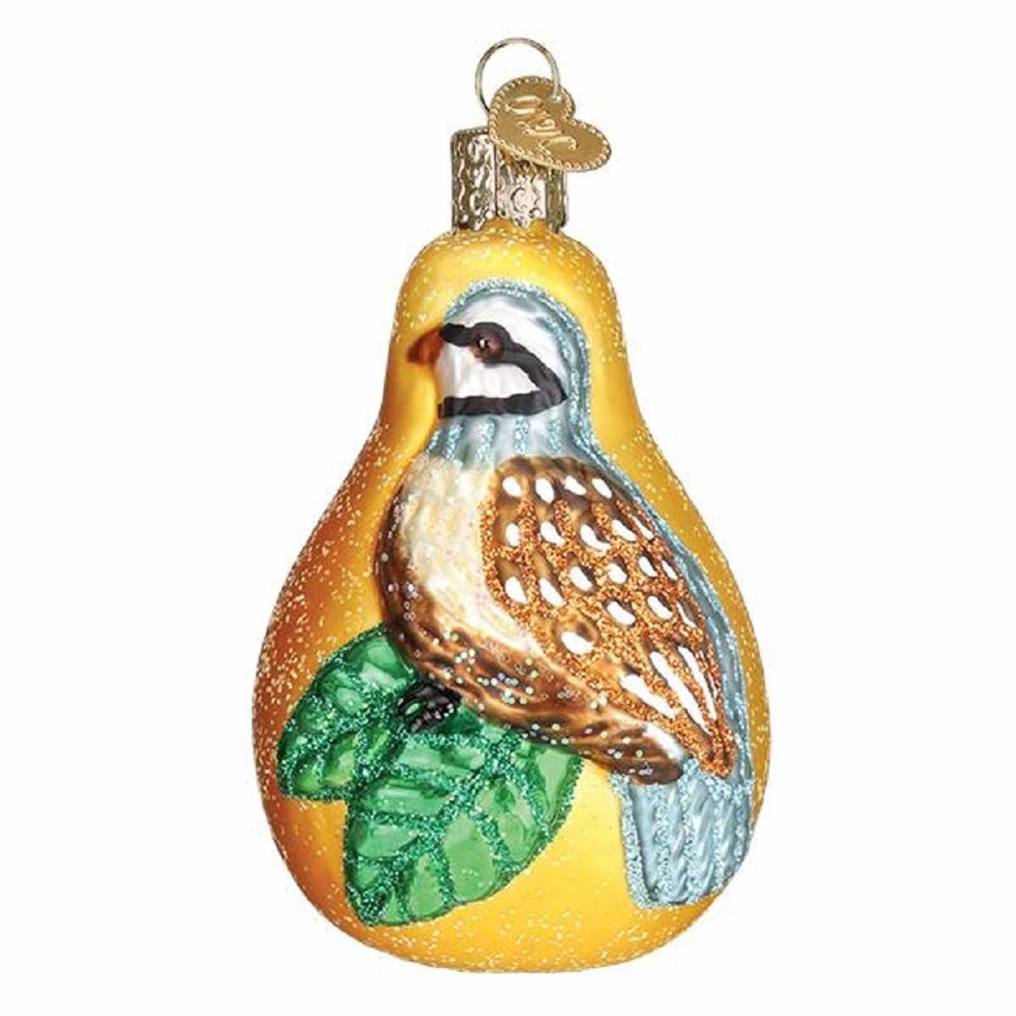 Old World Christmas Blown Glass Christmas Ornament, Partridge in A Pear Tree