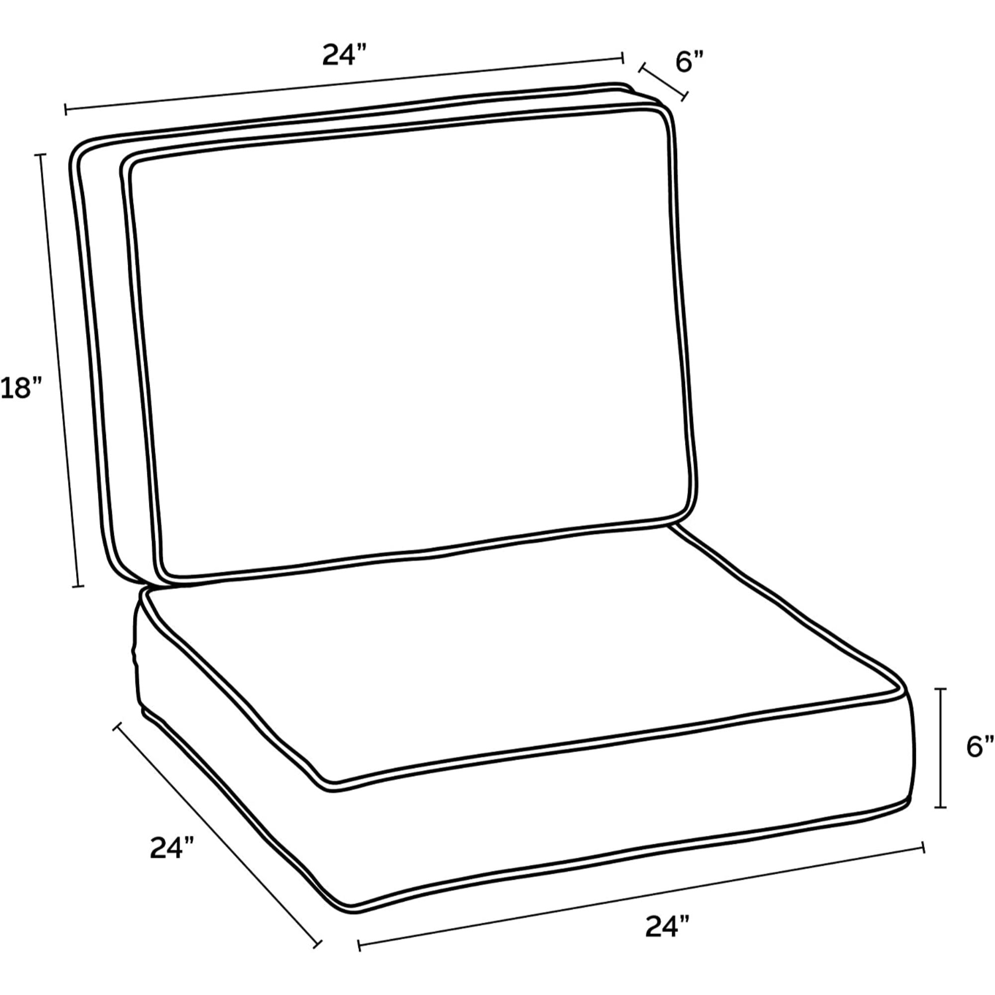 Arden Selections ProFoam EverTru Acrylic Deep Patio Cushion Seat, 42 x 24 x 6"