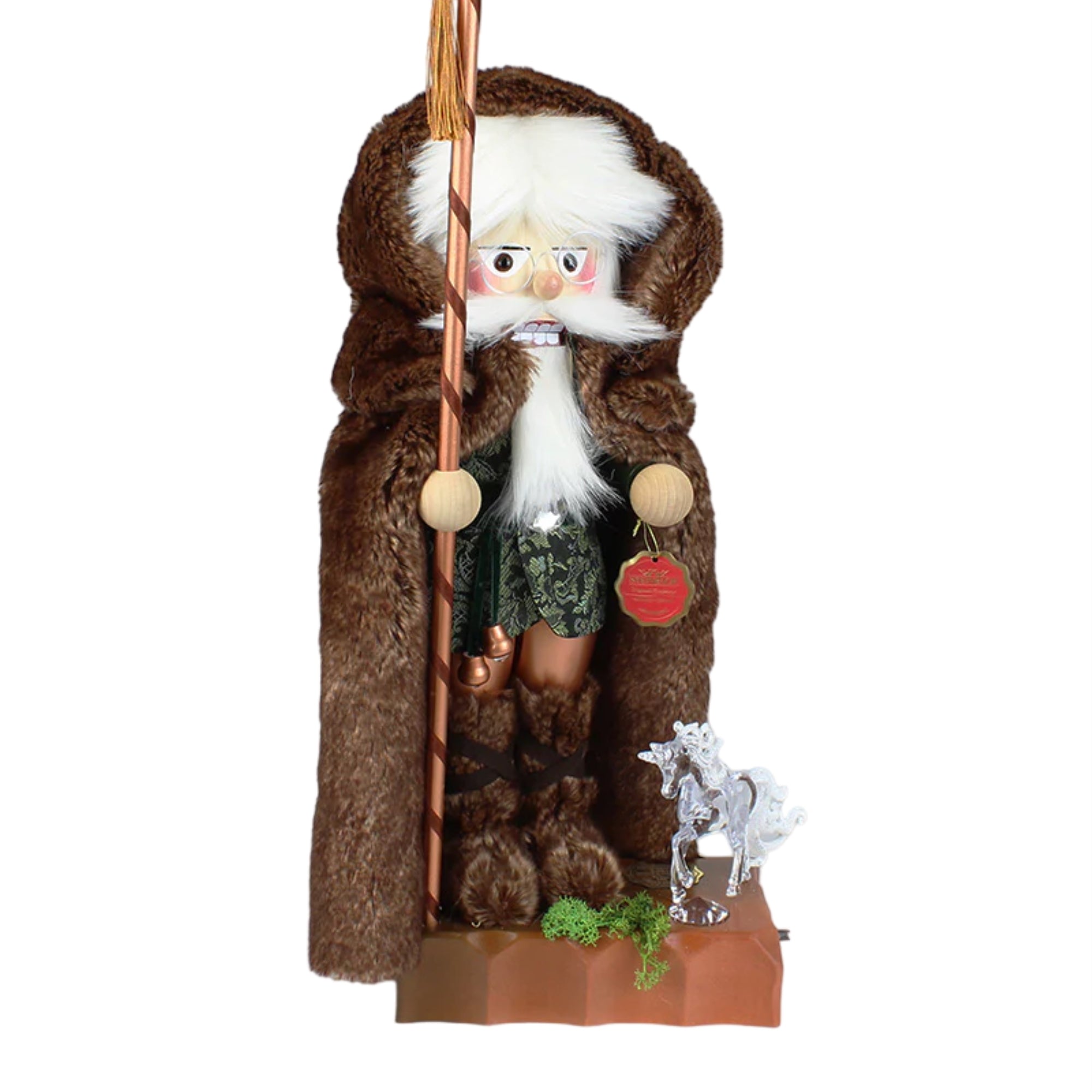 Steinbach Light-Up Wooden Nutcracker, German Christmas Decoration, Wizard In The Wood, 17.75"