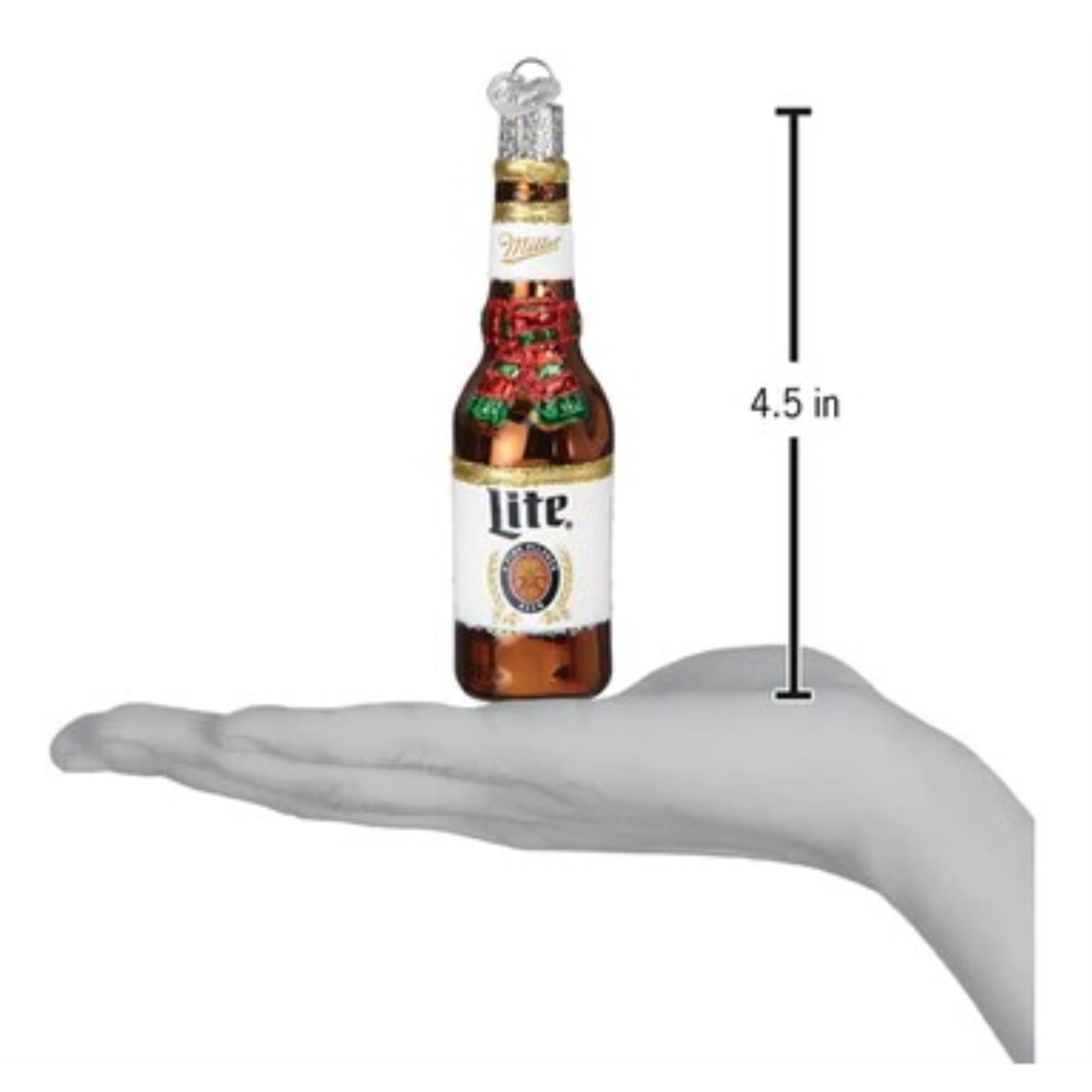 Old World Christmas Blown Glass Christmas Ornaments, Holiday Miller Lite Bottle