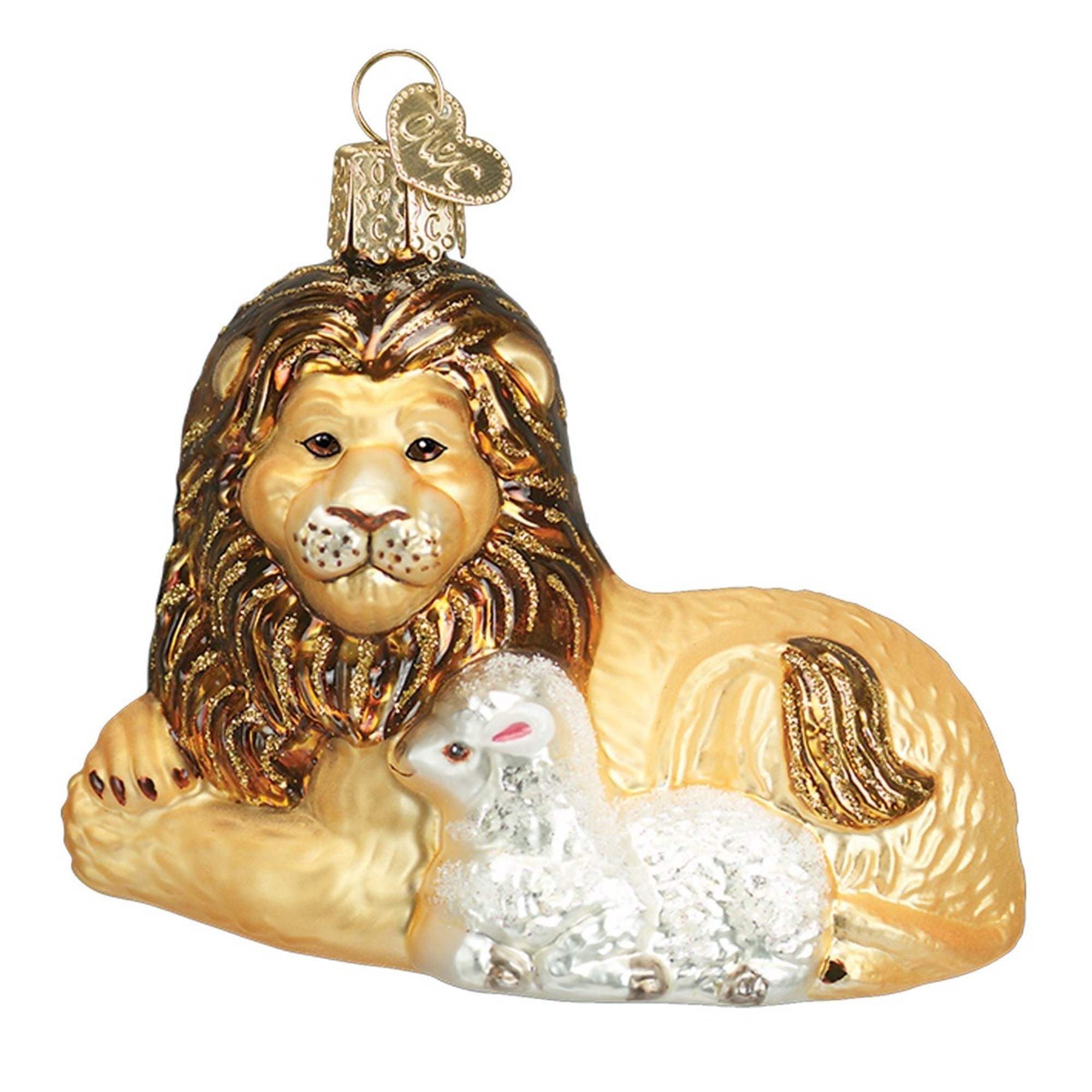 Old World Lion and Lamb Christmas Ornament