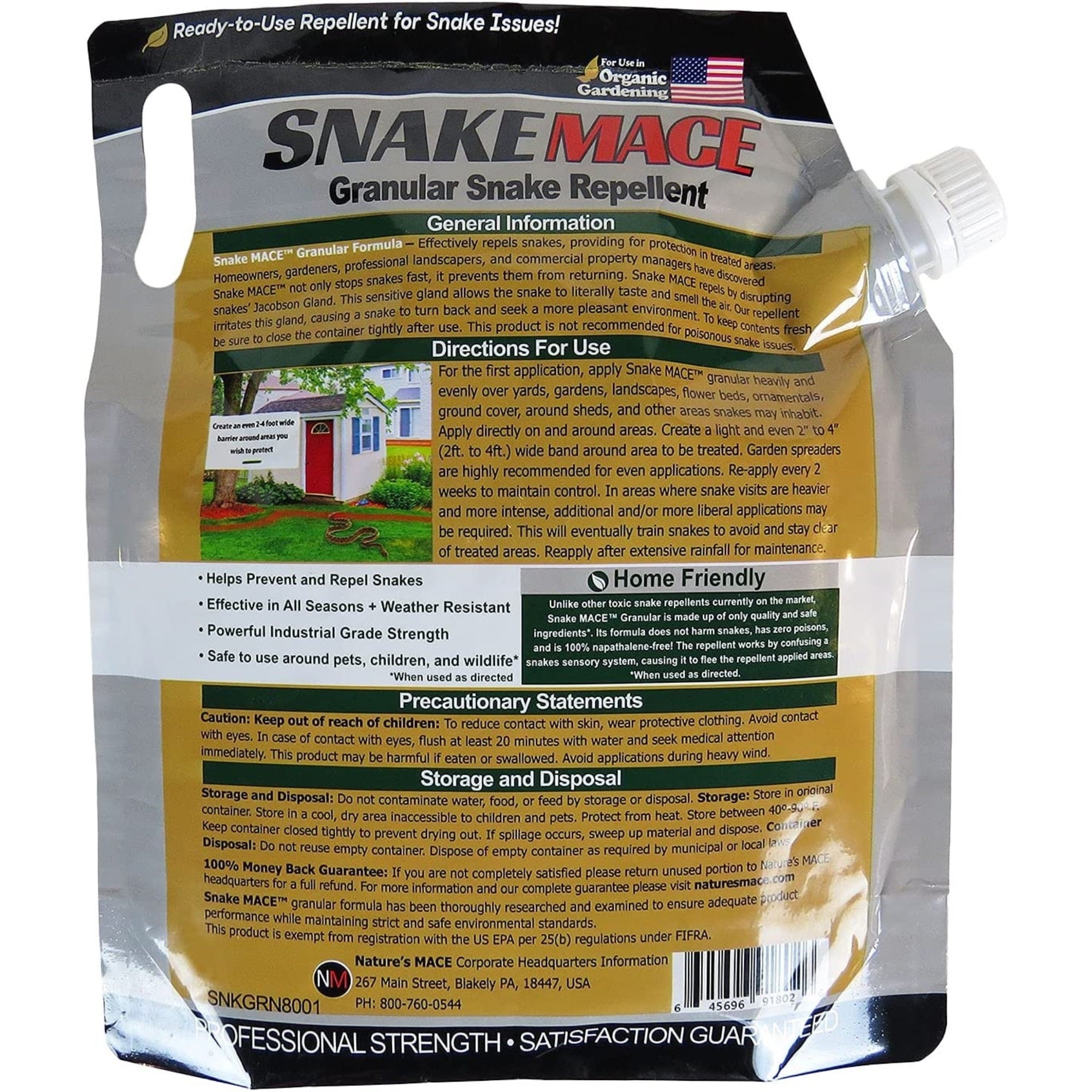 Nature's MACE Snake Repellent Granular, 3lb Bag Covers 1,500 Sq. Ft.