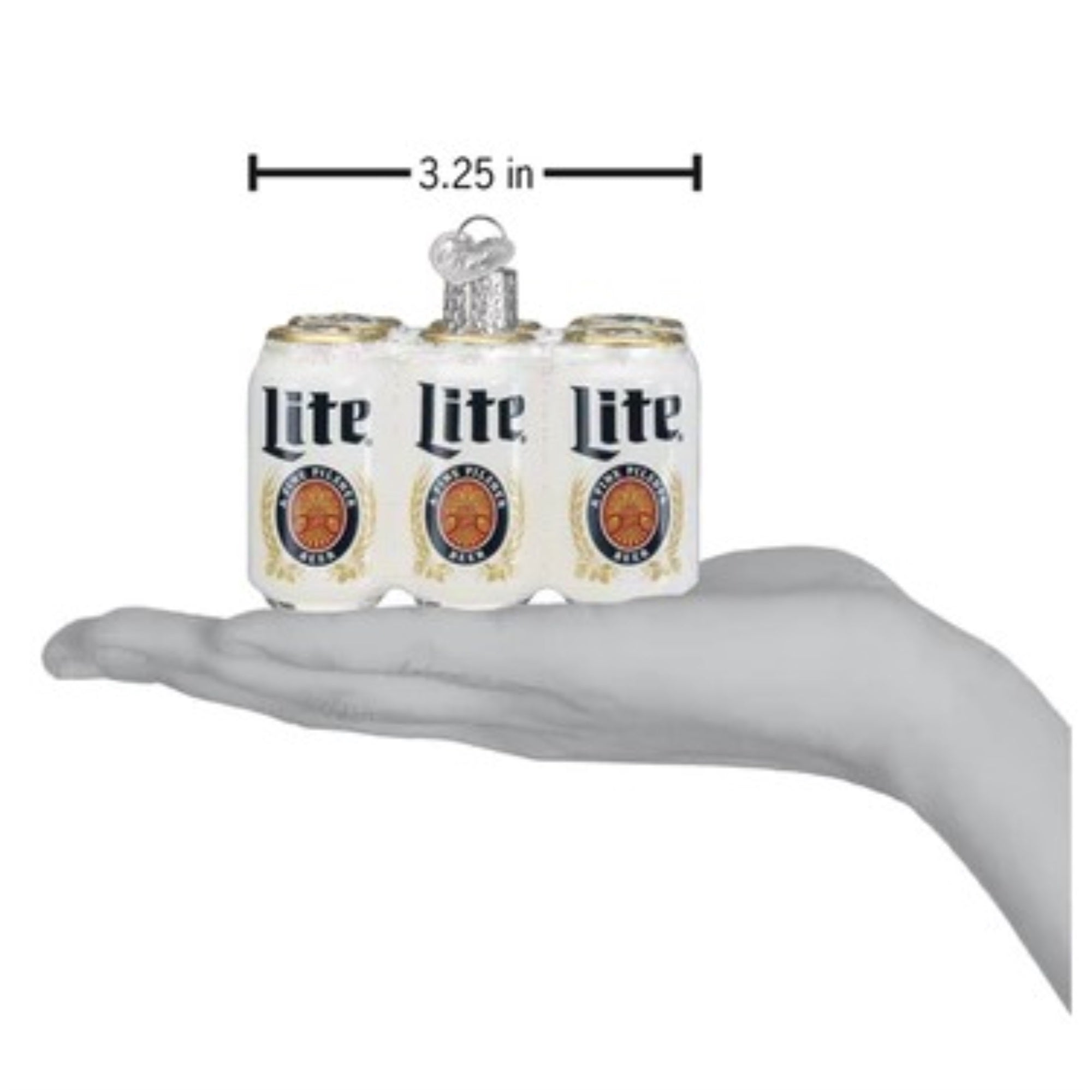 Old World Christmas Blown Glass Christmas Ornament, Miller Lite Beer Six Pack