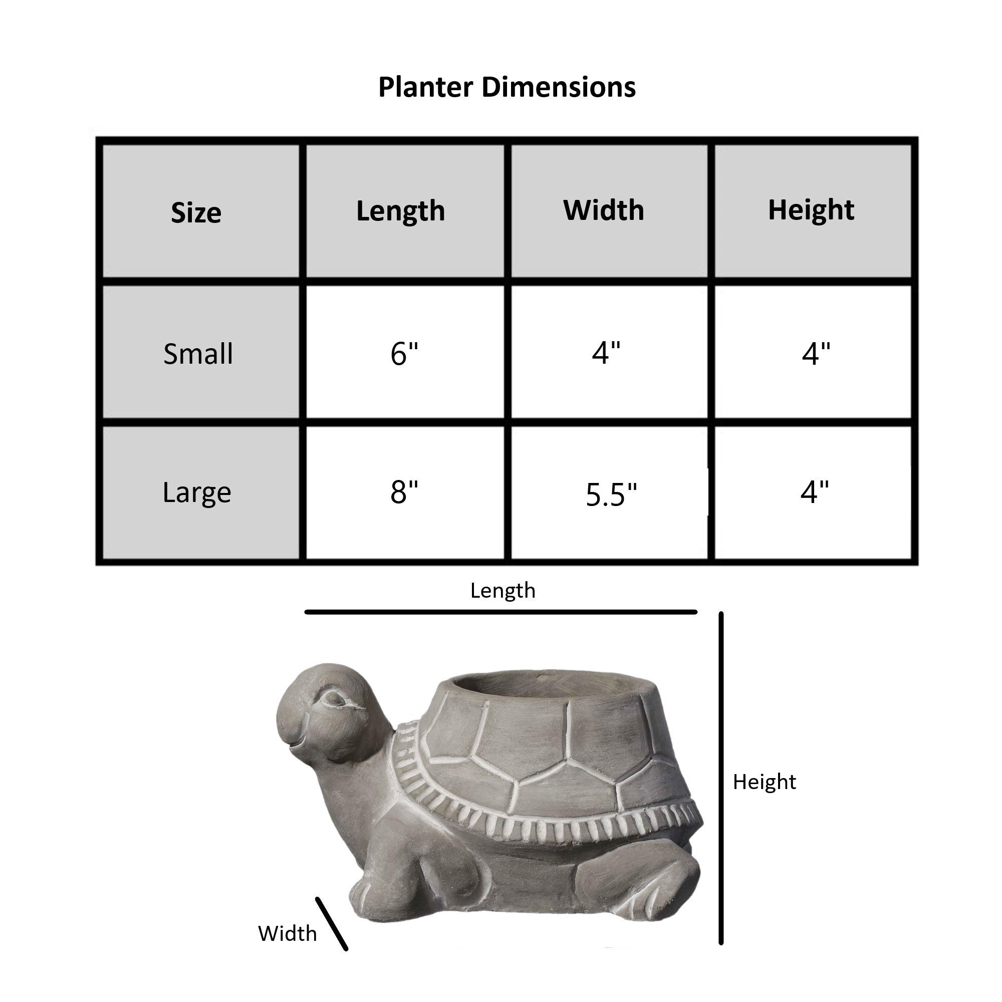 Classic Home and Garden Cement Buddies Indoor/Outdoor Planter with Drainage Hole, Turtle