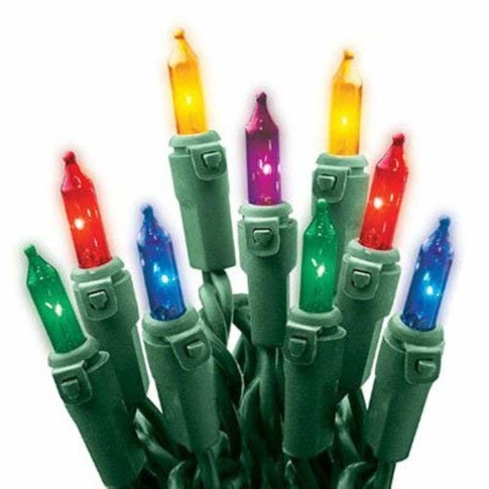 Holiday Wonderland Indoor Outdoor Christmas String Lights, 100 Multicolored Mini Bulbs, Green Wire, Lighted Length 24.75’