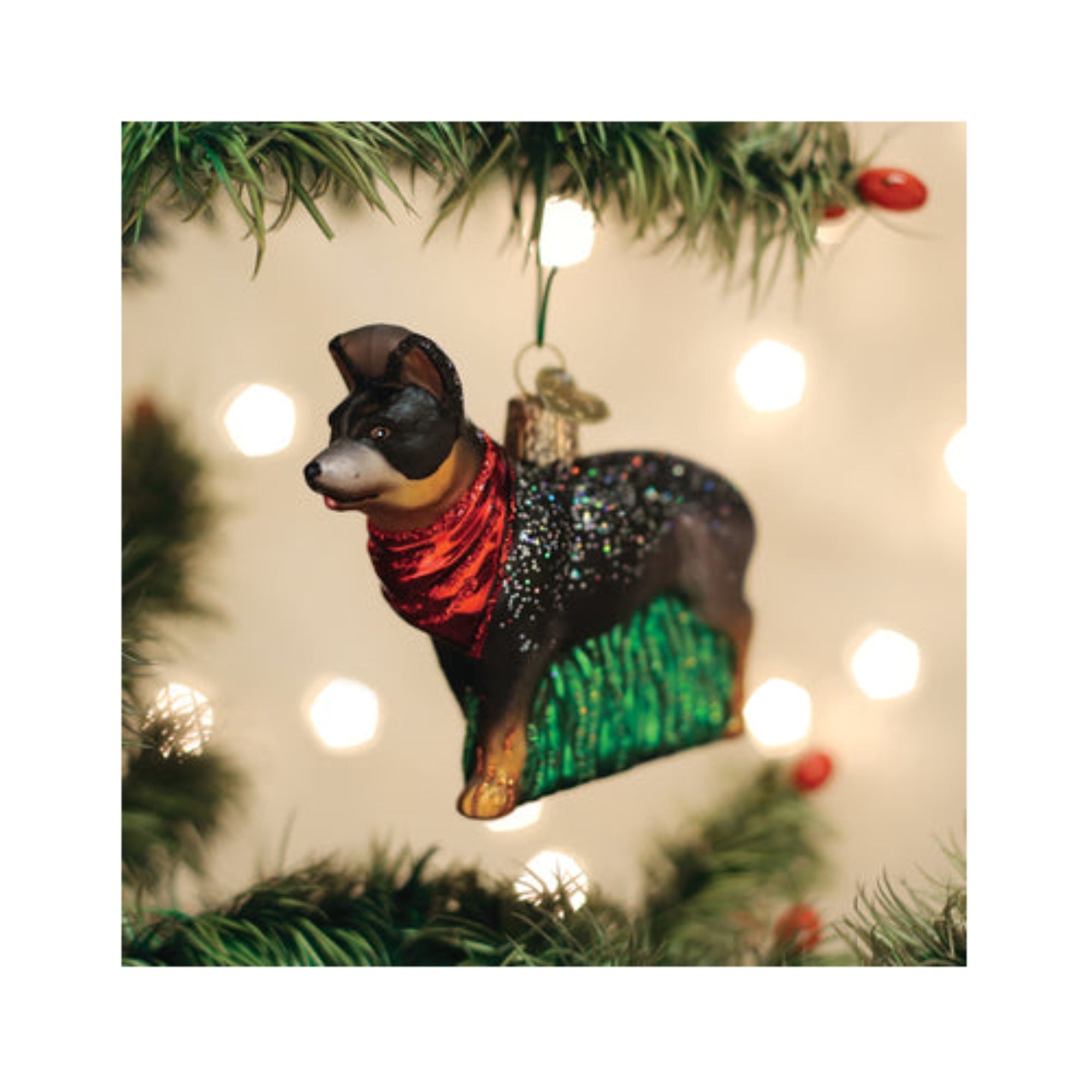 Old World Christmas Blown Glass Christmas Ornament, Australian Cattle Dog