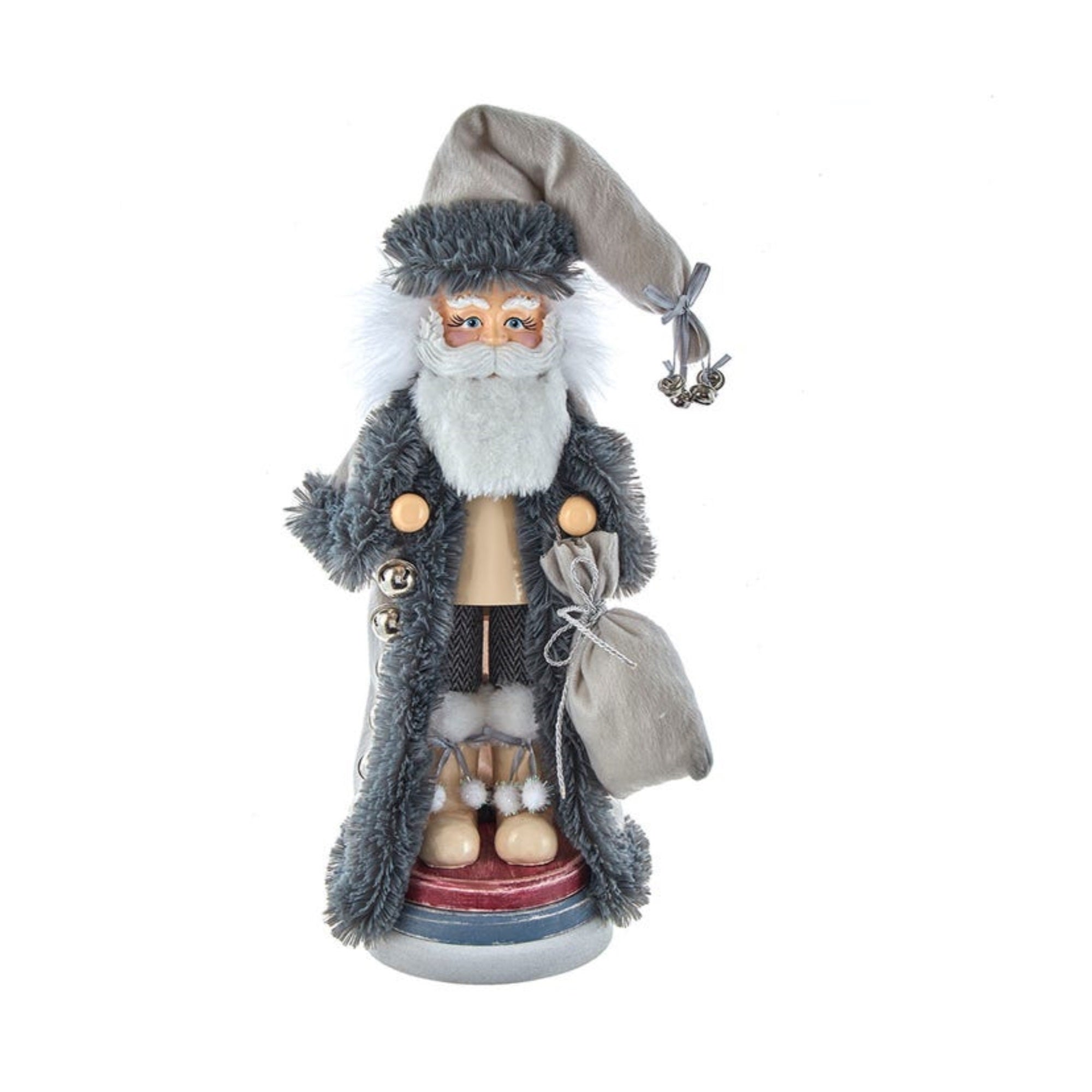 Kurt Adler Hollywood White/Gray Santa Nutcracker, 18"