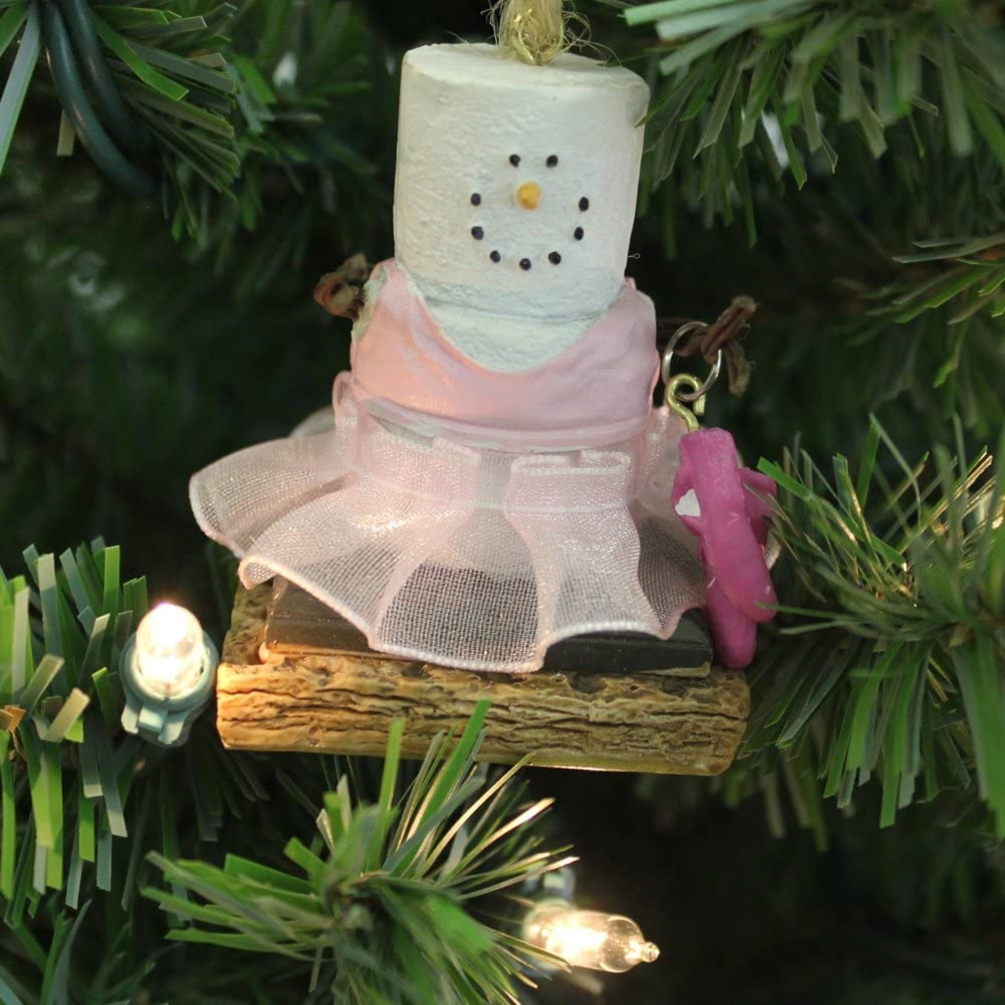 Ganz Ballerina S'Mores Ballet Dancer Snowman for Holiday Christmas Tree Resin Ornament
