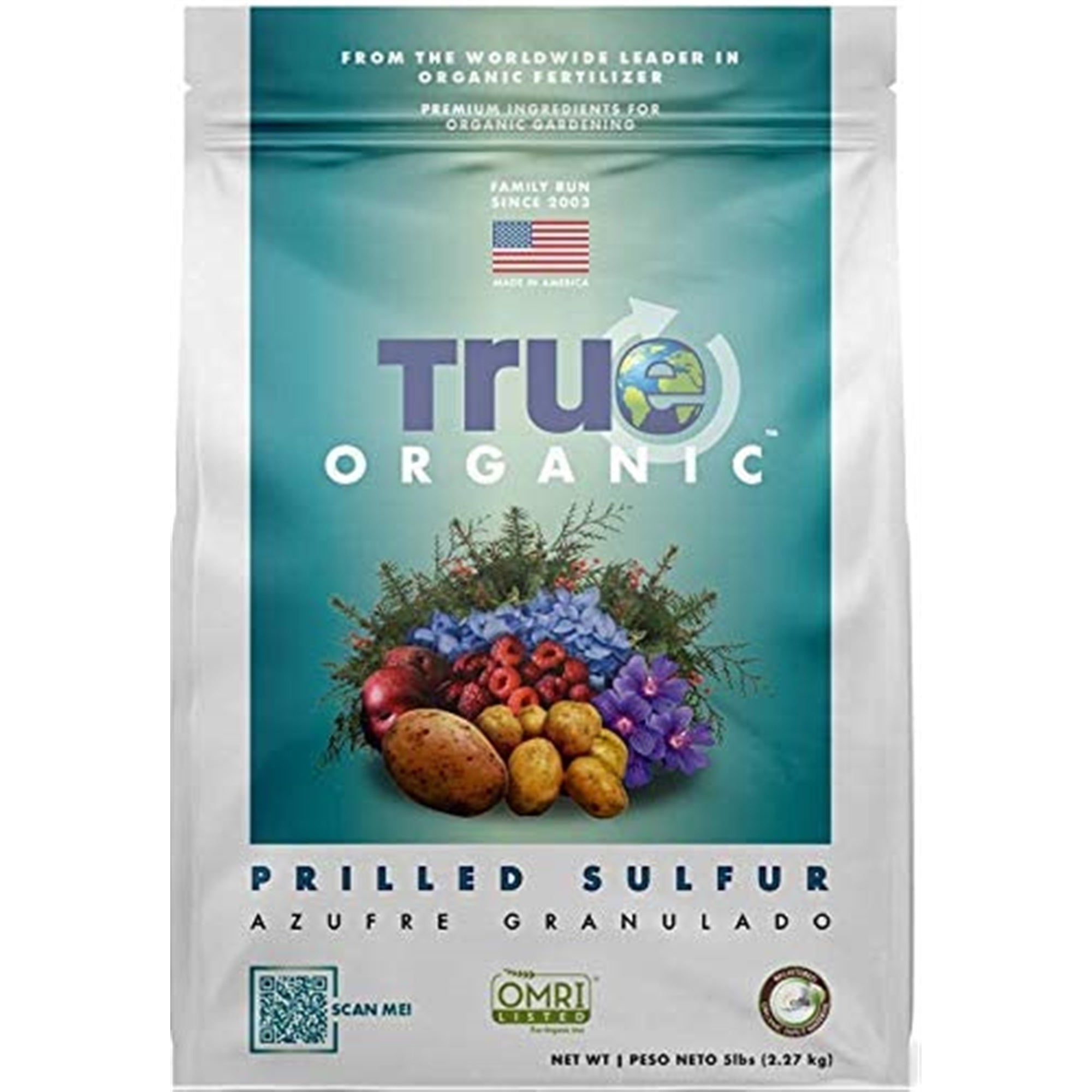 True Organic Prilled Sulphur, 5 lb bag