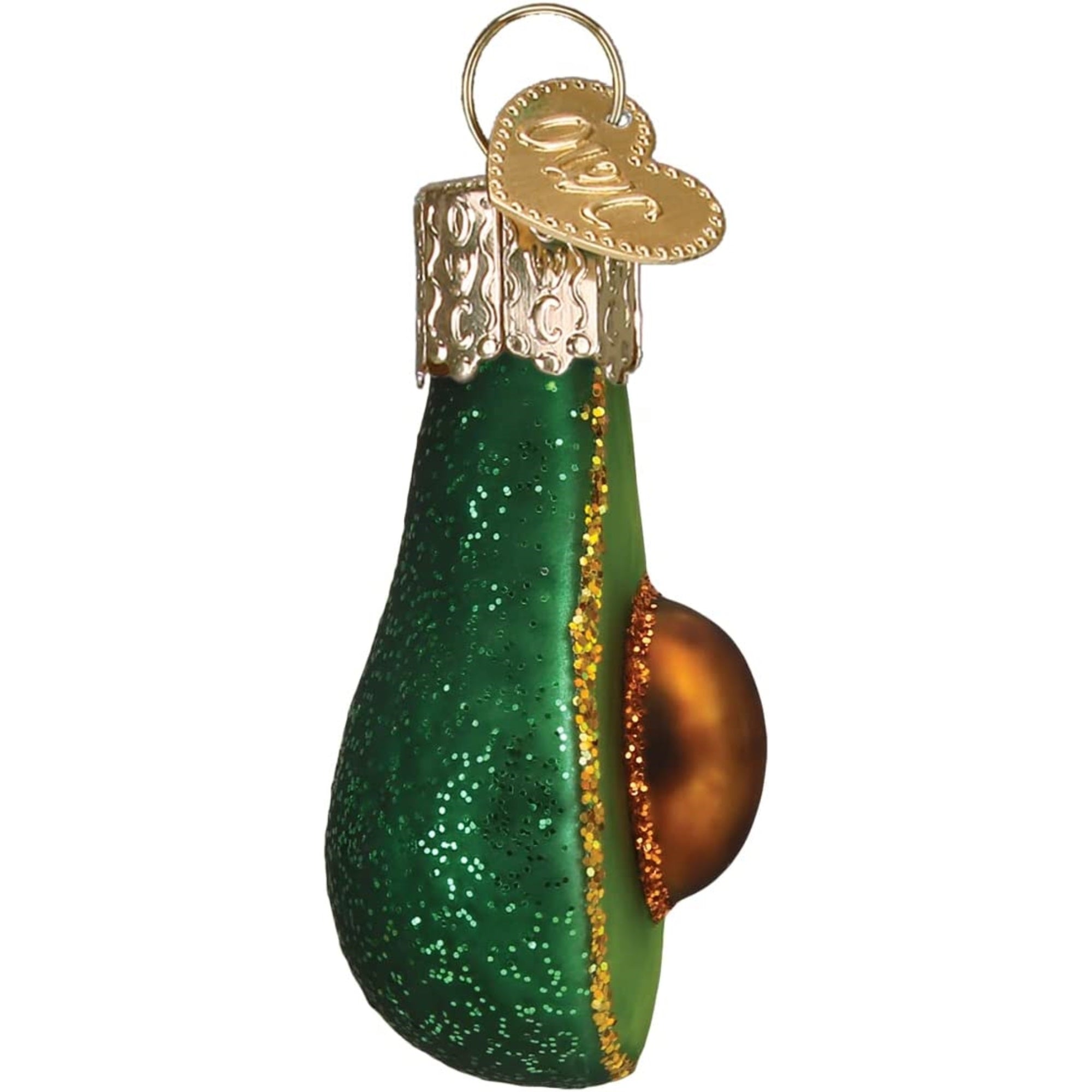Old World Christmas Mini Glass Blown Avocado Ornament, 1.75"