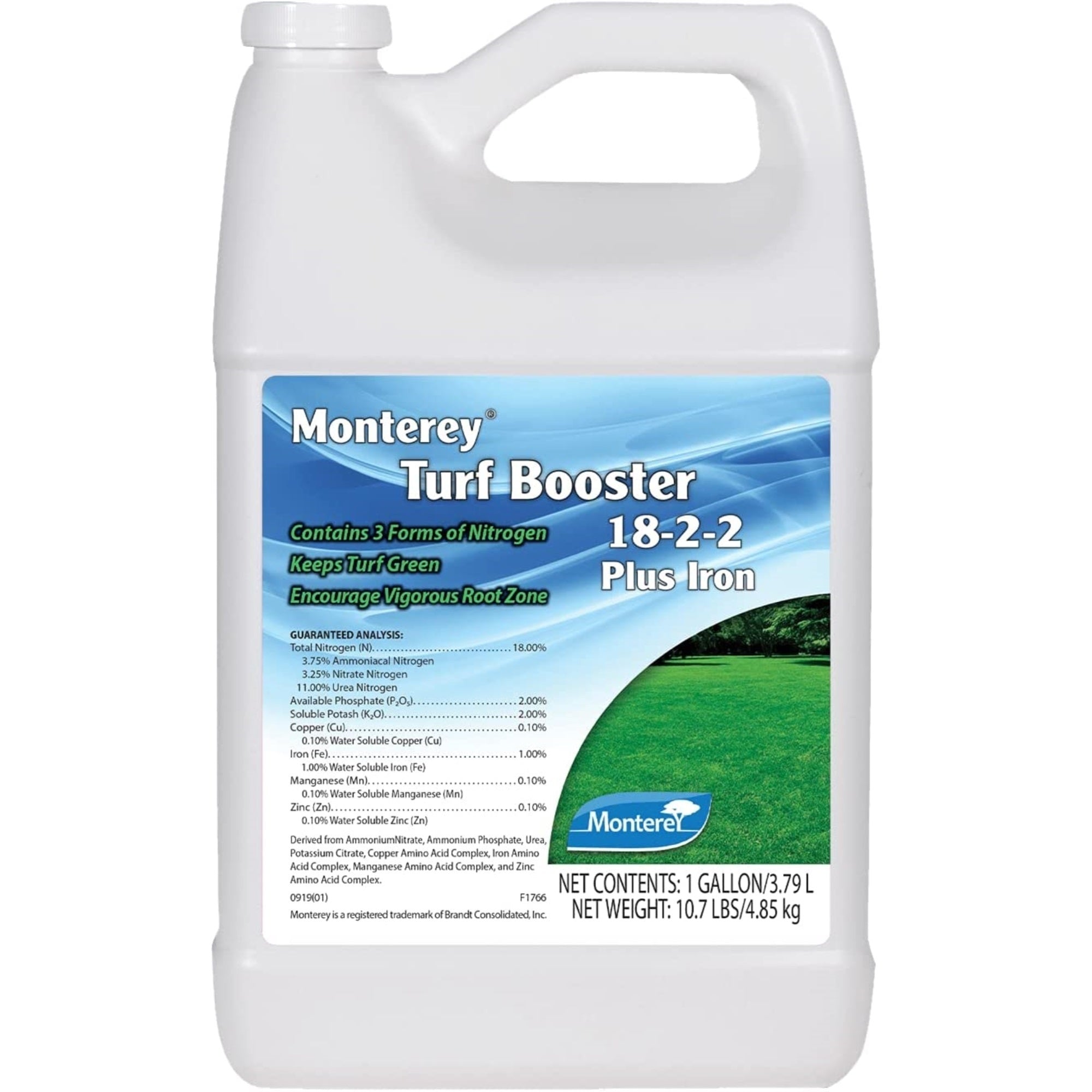 Monterey Turf Booster 18-2-2+1% Iron Fertilizer, 1 Gallon