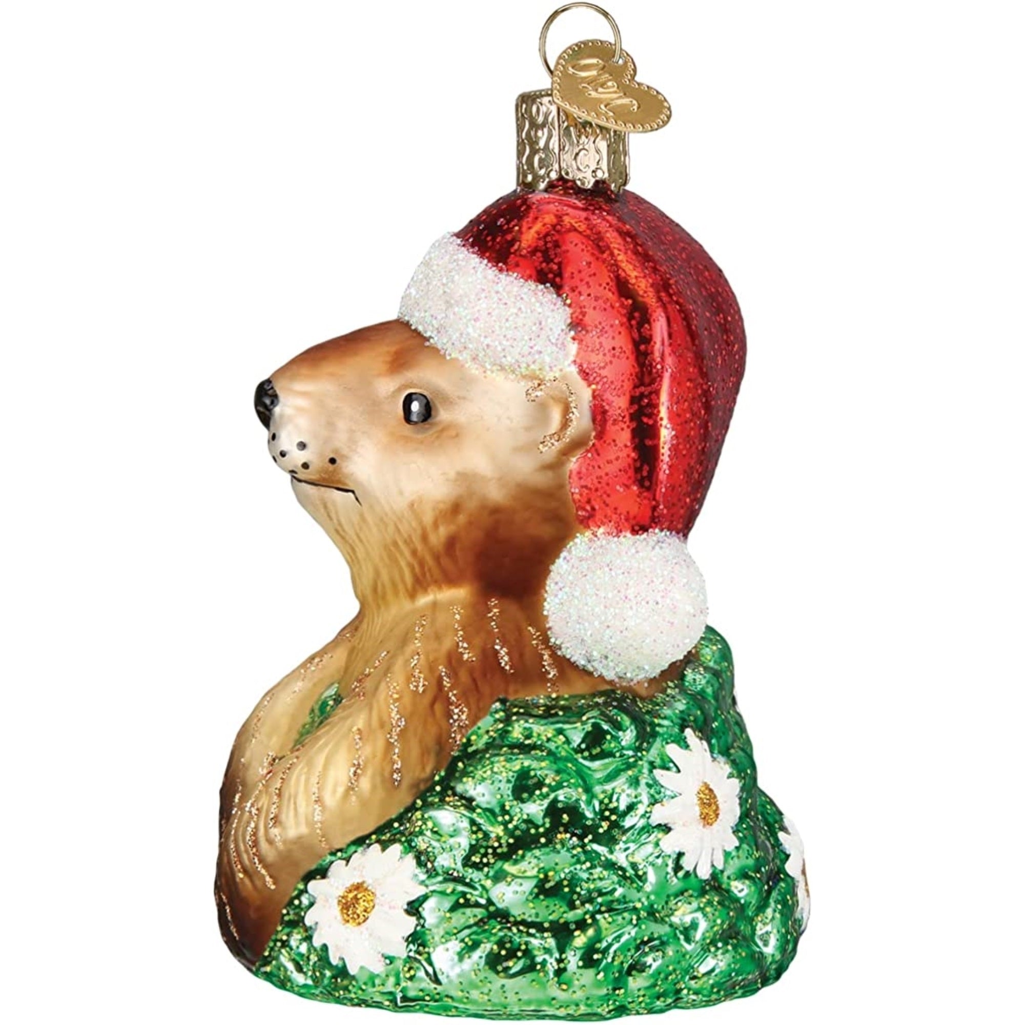 Old World Christmas Blown Glass Christmas Ornaments, Santa Groundhog