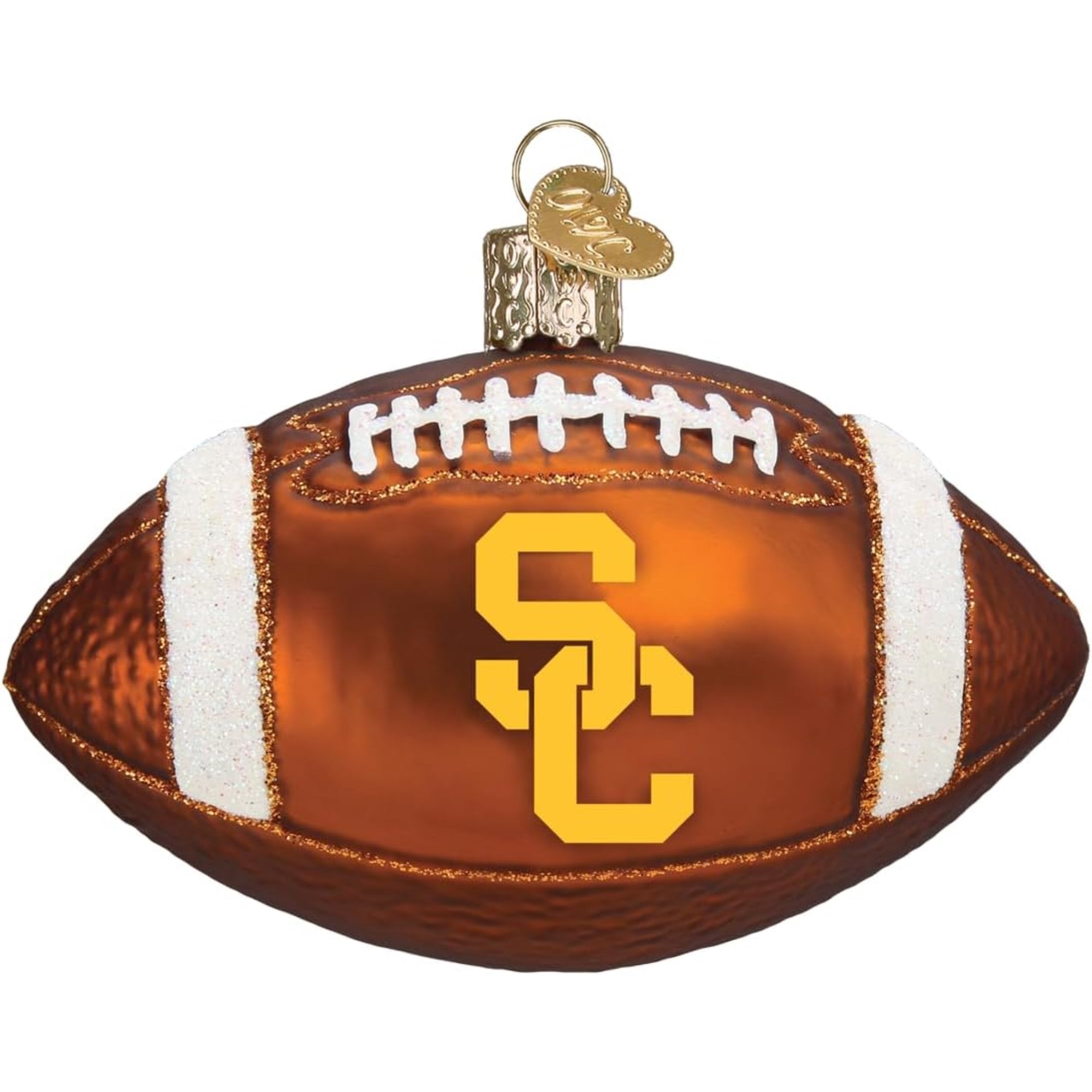 Old World Christmas USC Football Glass Ornament for Christmas Tree