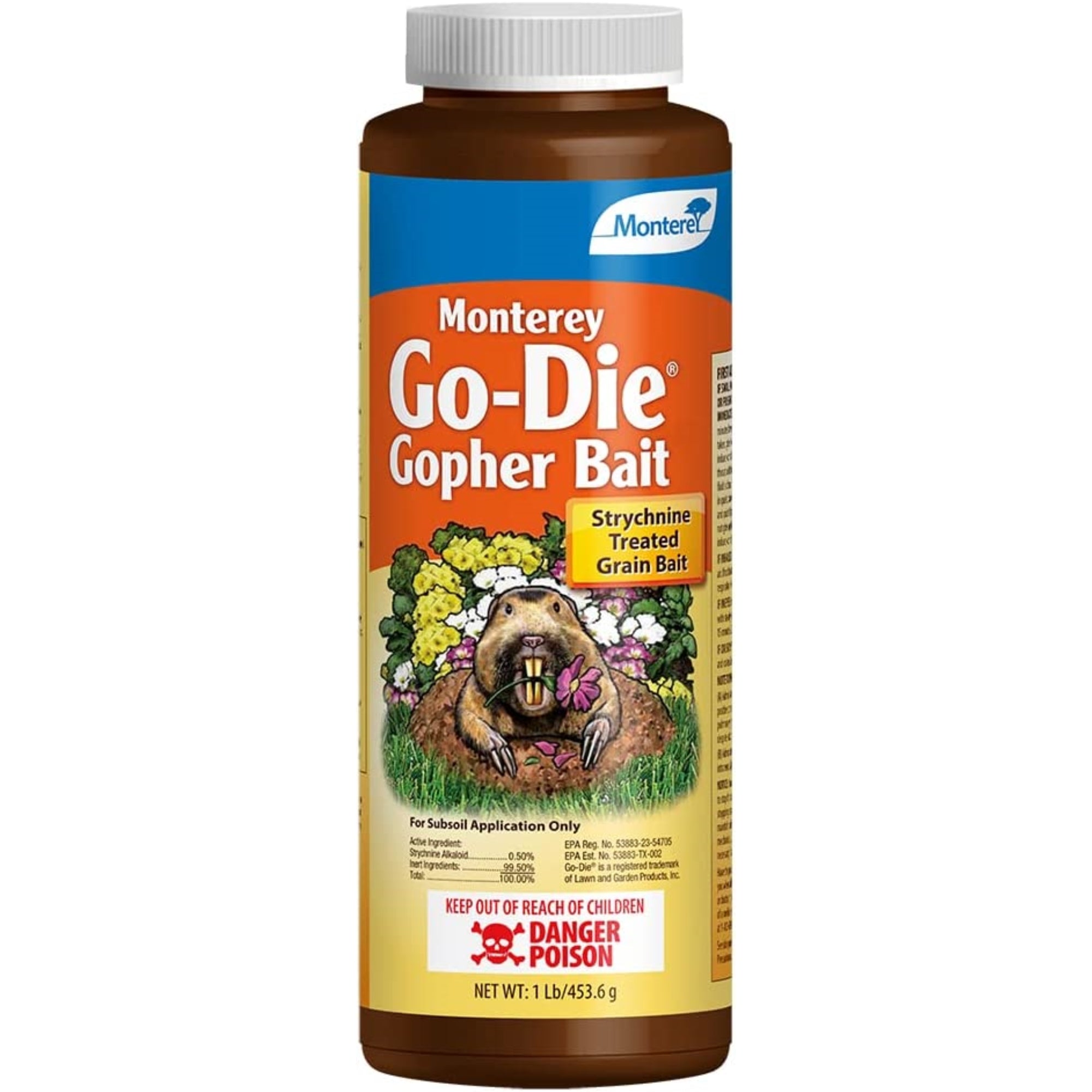 Monterey Go-DIE Gopher Animal Bait Pesticide, 1 Pound