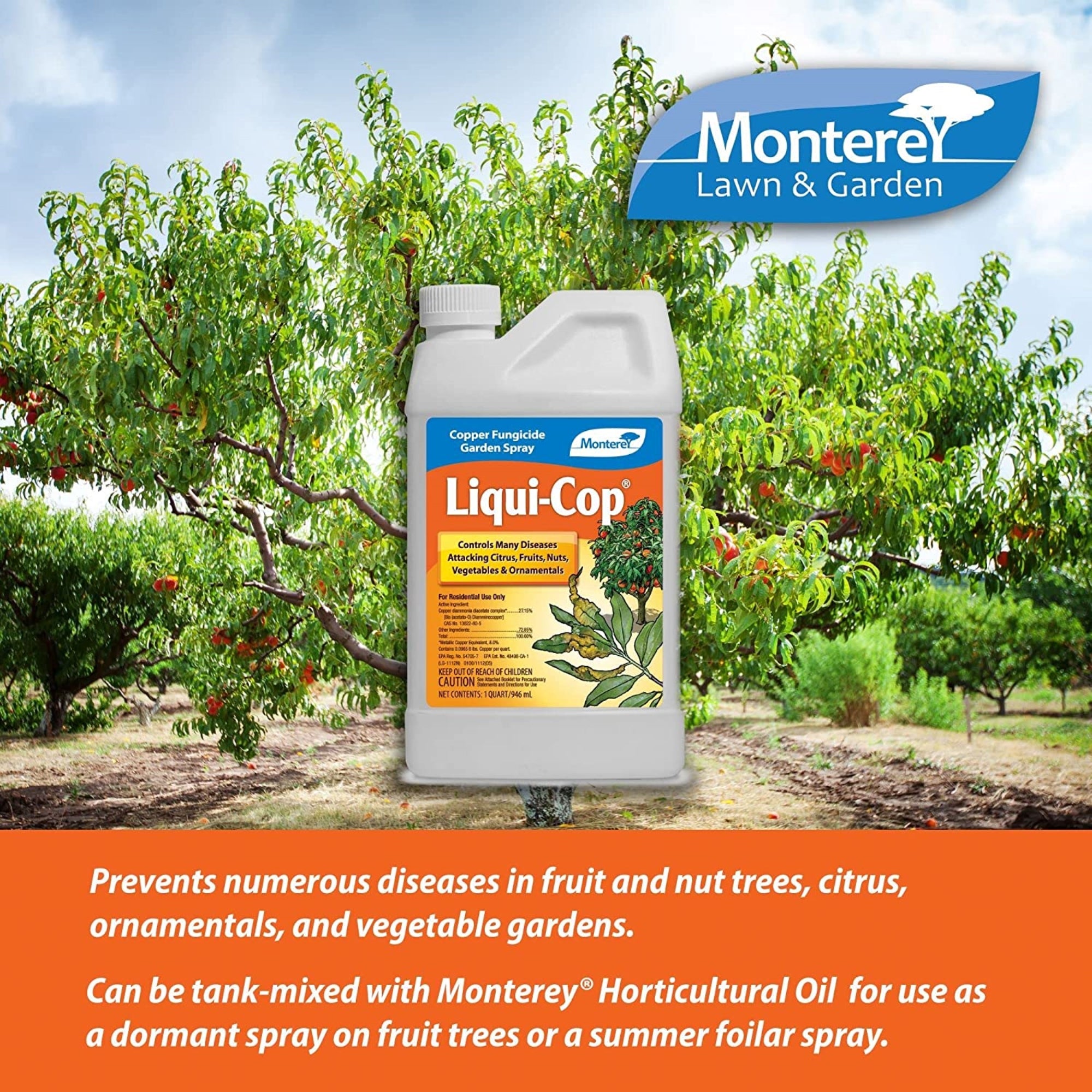 Monterey Liqui-Cop Copper Fungicide Concentrate, 1 Quart