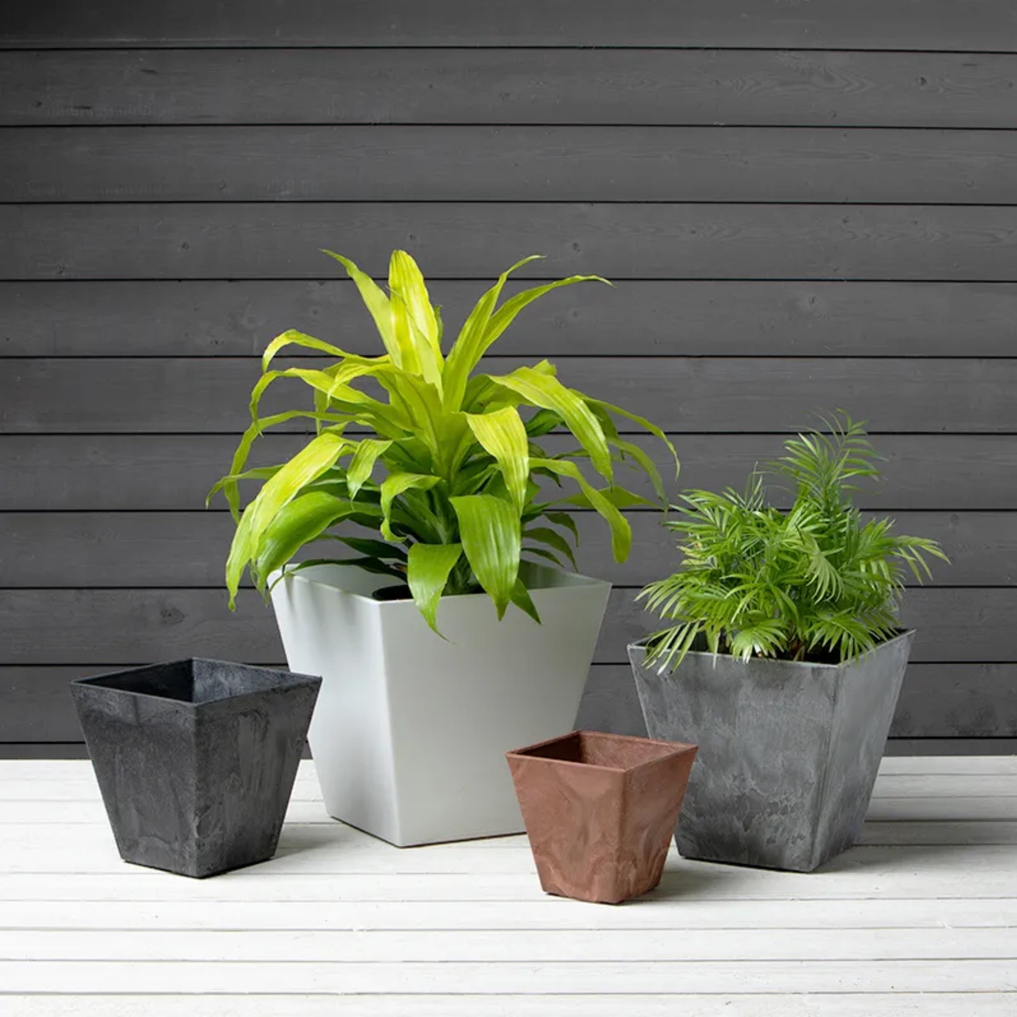 Novelty Artstone Square Ella Planters with Self-Watering System