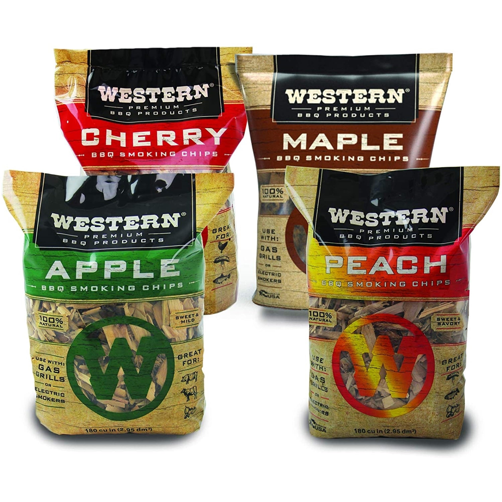 WESTERN BBQ Smoking Chips, 4 pack