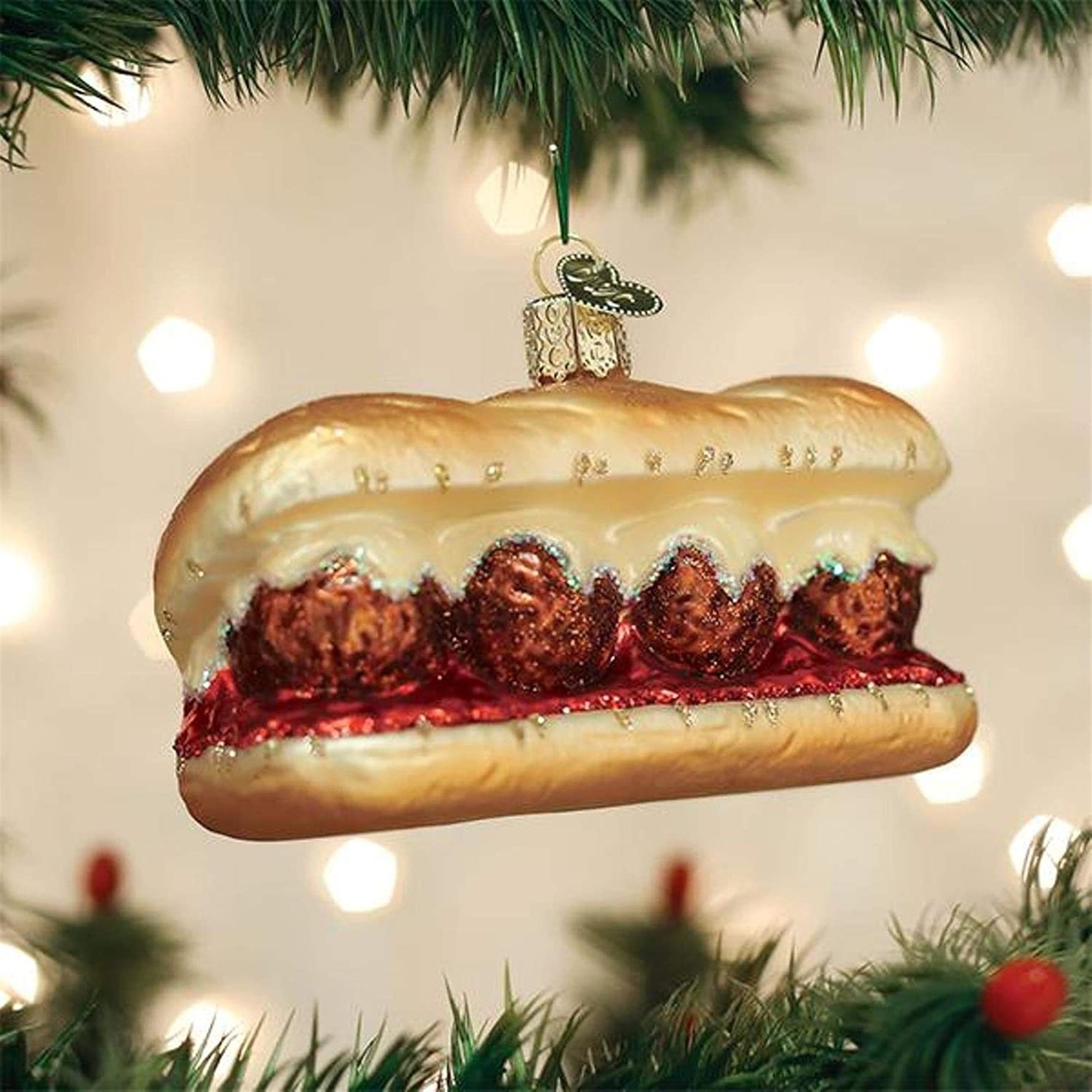 Old World Christmas Blown Glass Ornament, Meatball Sandwich