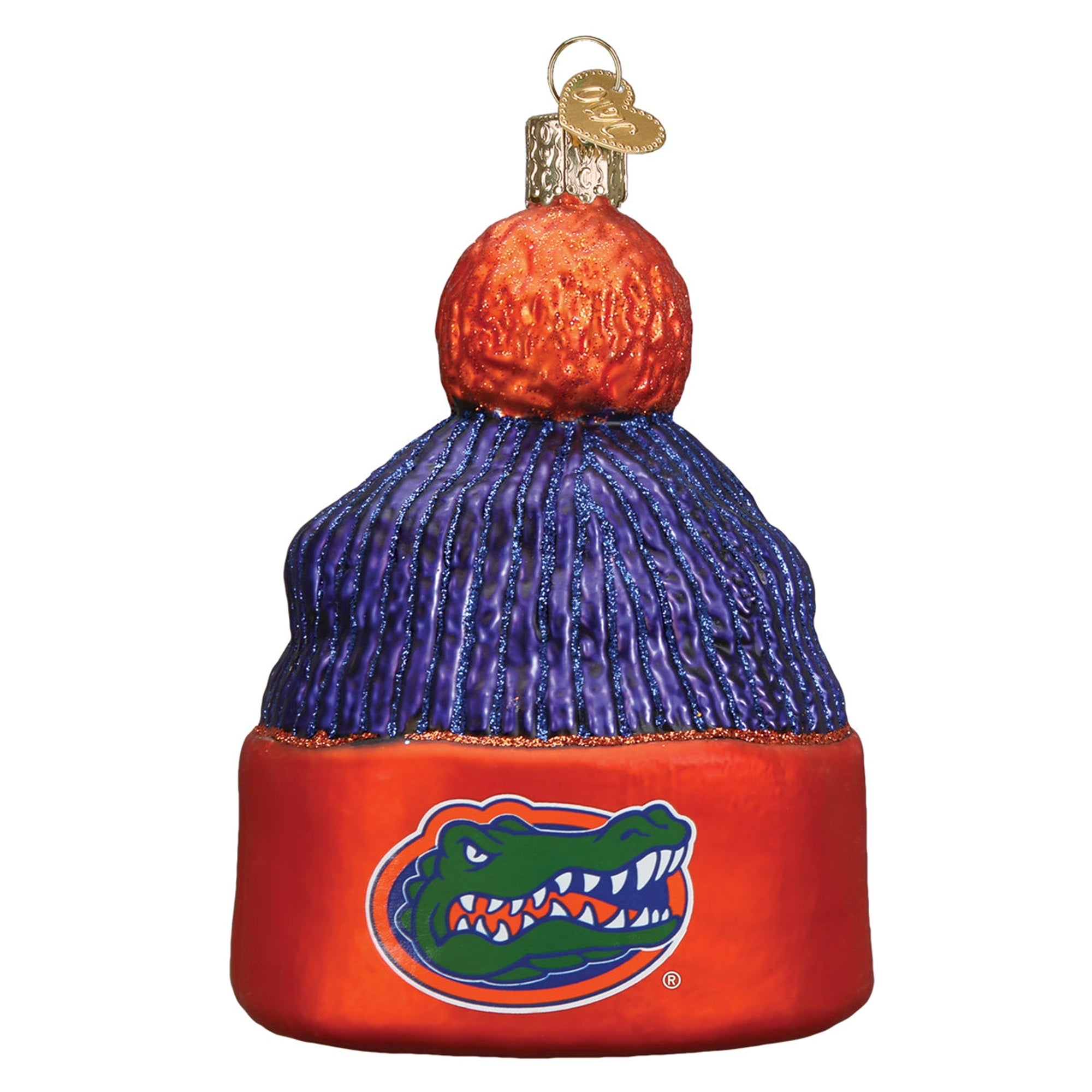 Old World Christmas Hanging Glass Tree Ornament, Florida Gators Beanie