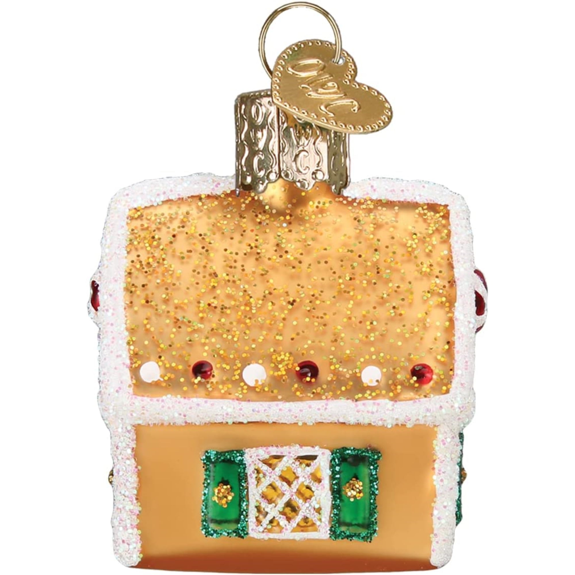 Old World Christmas Mini Glass Blown Gingerbread House, 2.25"
