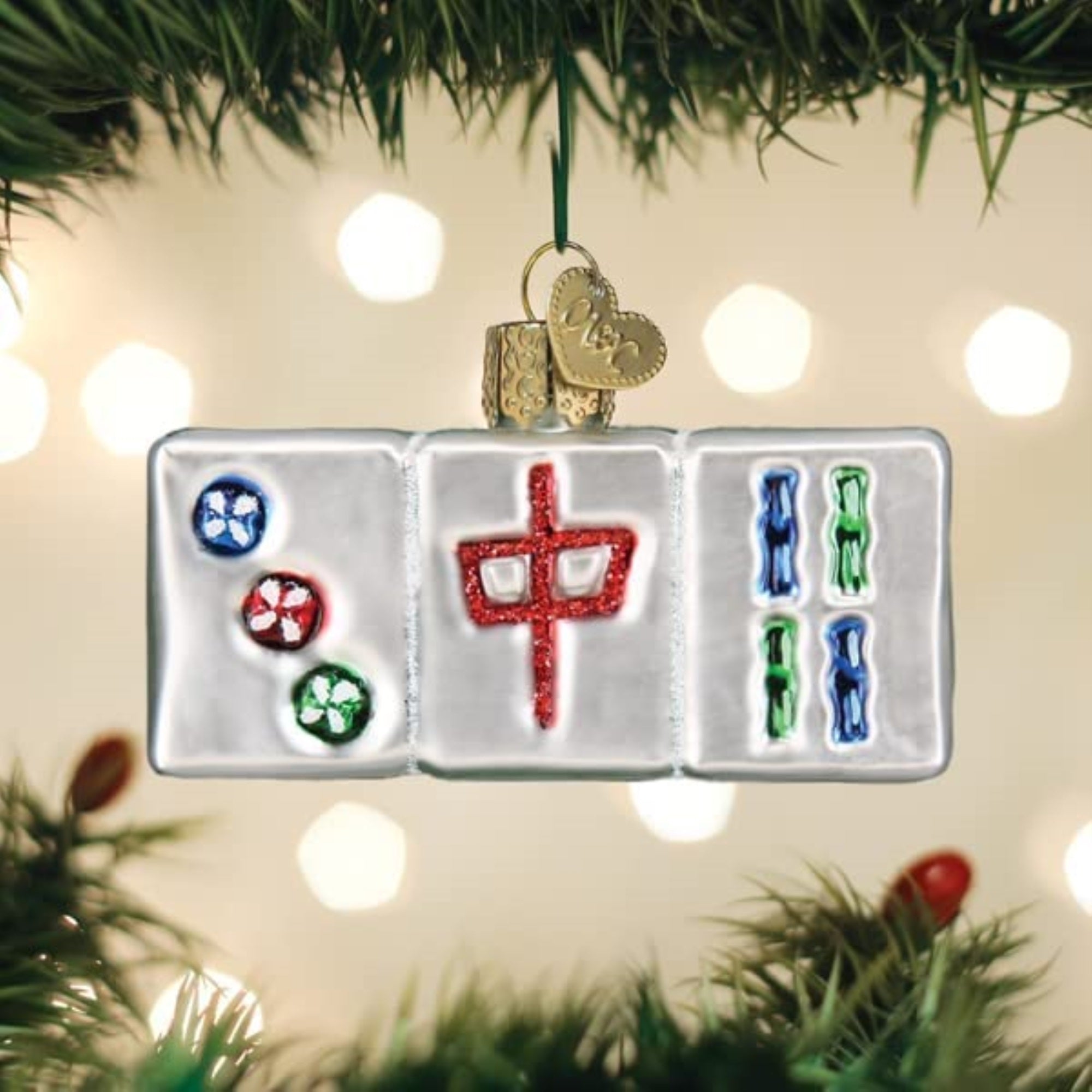 Old World Christmas Glass Blown Tree Ornament, Mahjong