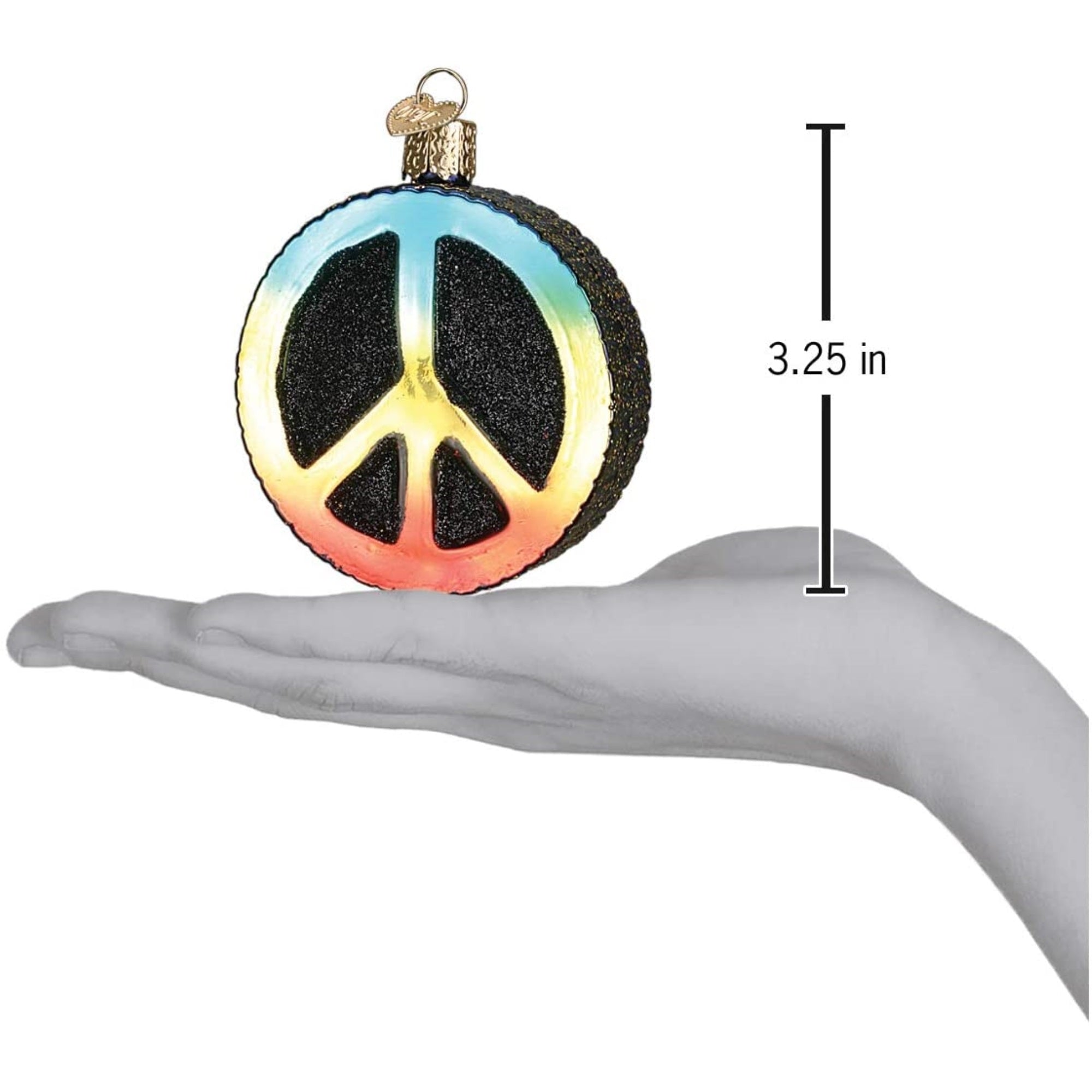 Old World Christmas Glass Blown Tree Ornament, Peace Sign