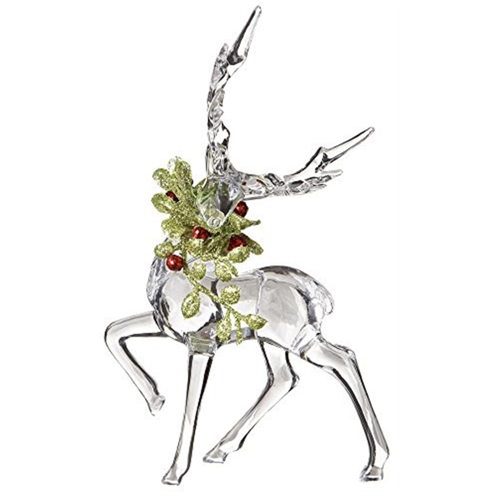 Ganz KK343 Kissing Krystals Christmas Acrylic 6 Mistletoe Reindeer Figurine