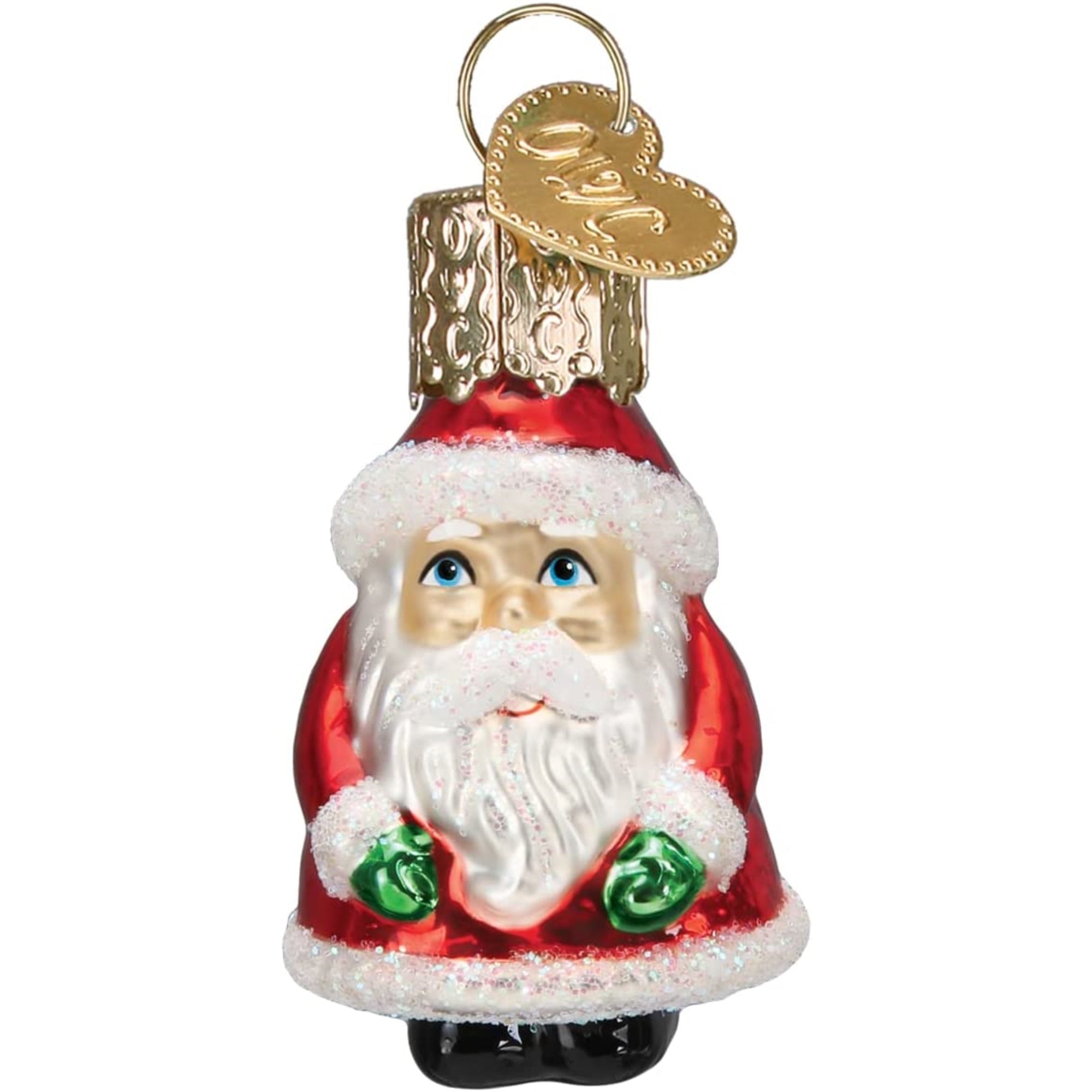Old World Christmas Mini Glass Blown Santa Ornament, 1.75"