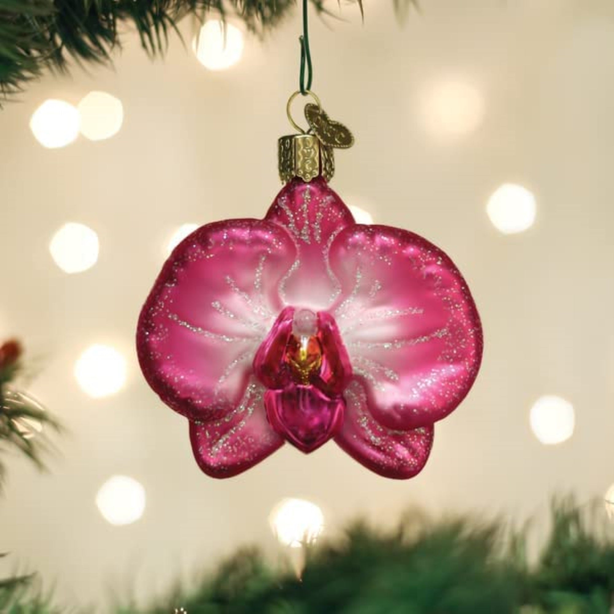 Old World Christmas Blown Glass Christmas Ornament, Orchid
