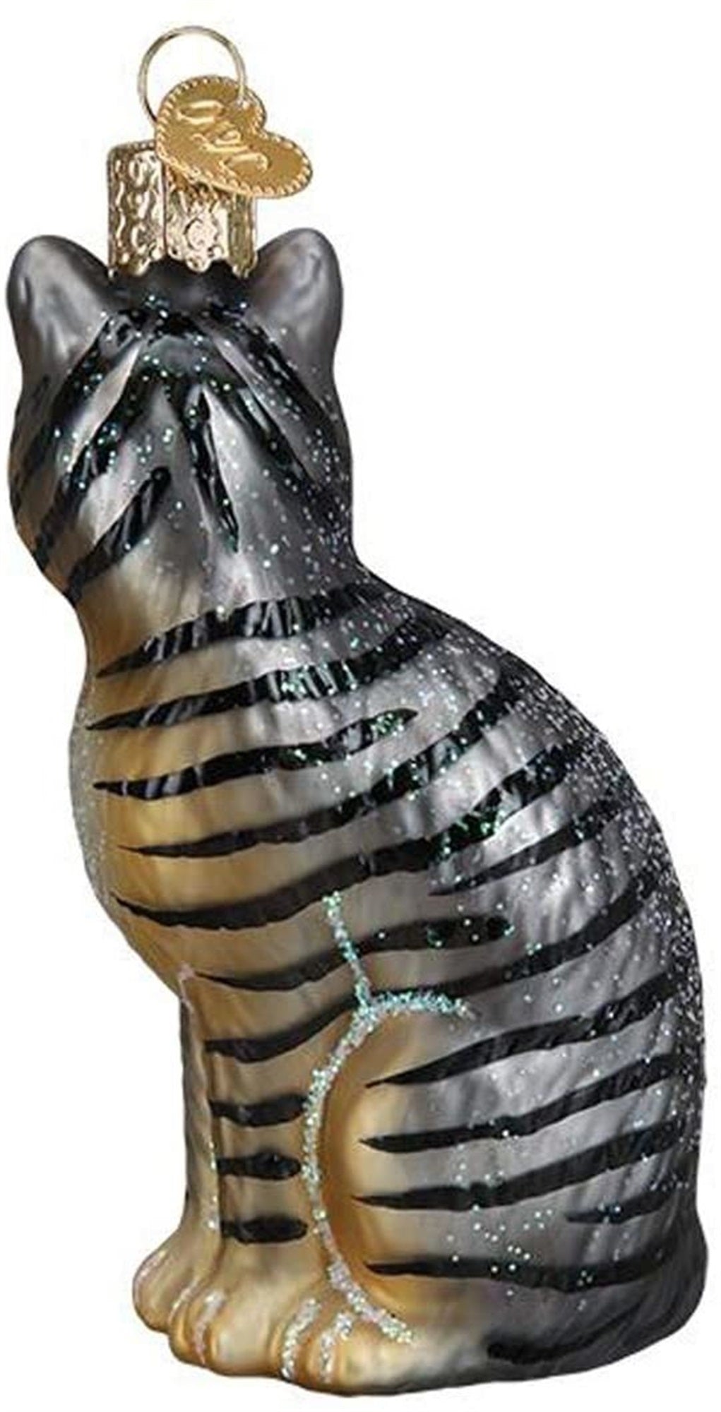 Old World Christmas Glass Blown Tabby Cat Ornament