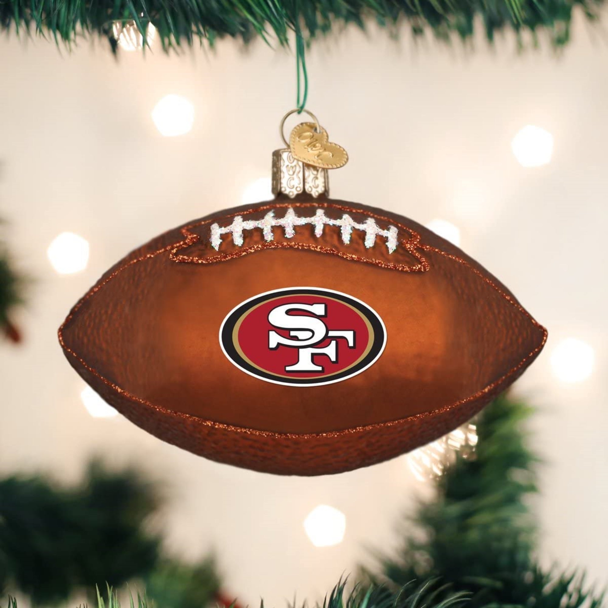 Old World Christmas San Francisco 49ers Football Ornament For Christmas Tree
