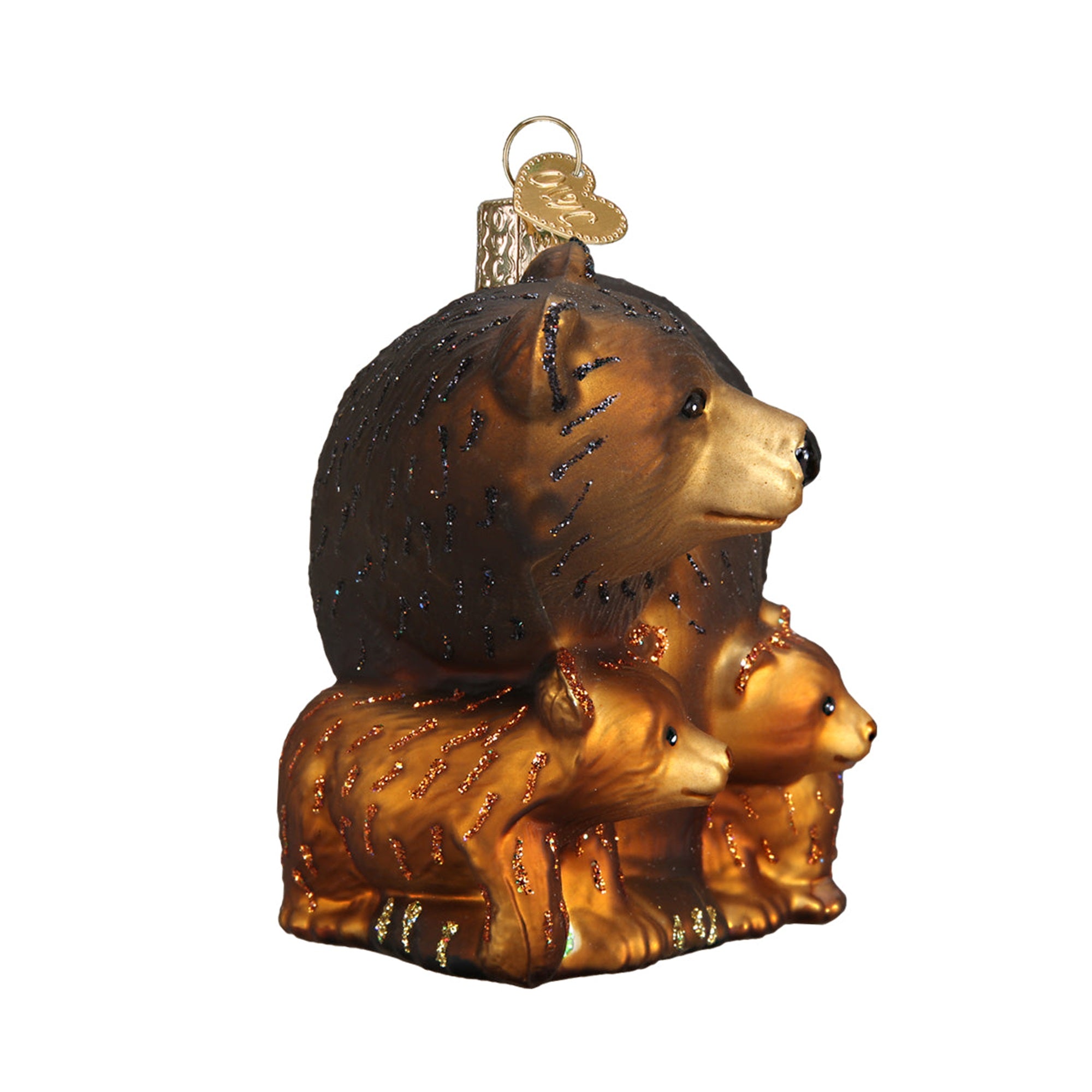 Old World Christmas Blown Glass Christmas Ornament, Bear with Cubs