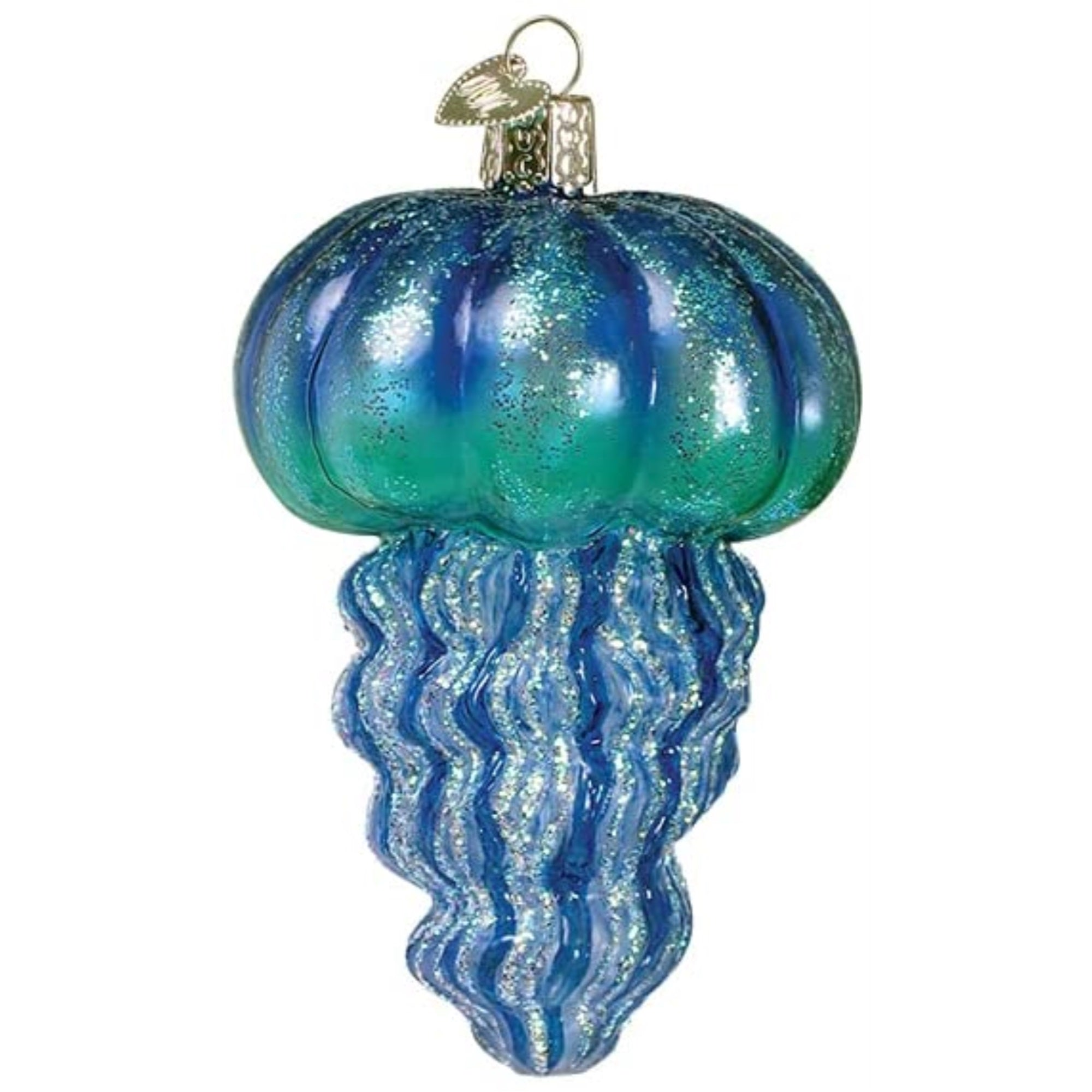 Old World Christmas Blue Jellyfish Glass Blown Ornament for Christmas Tree