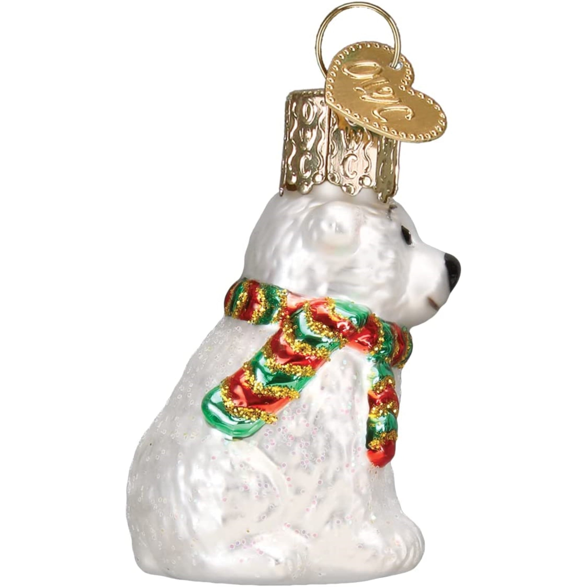 Old World Christmas Mini Glass Blown Polar Bear Ornament, 2"
