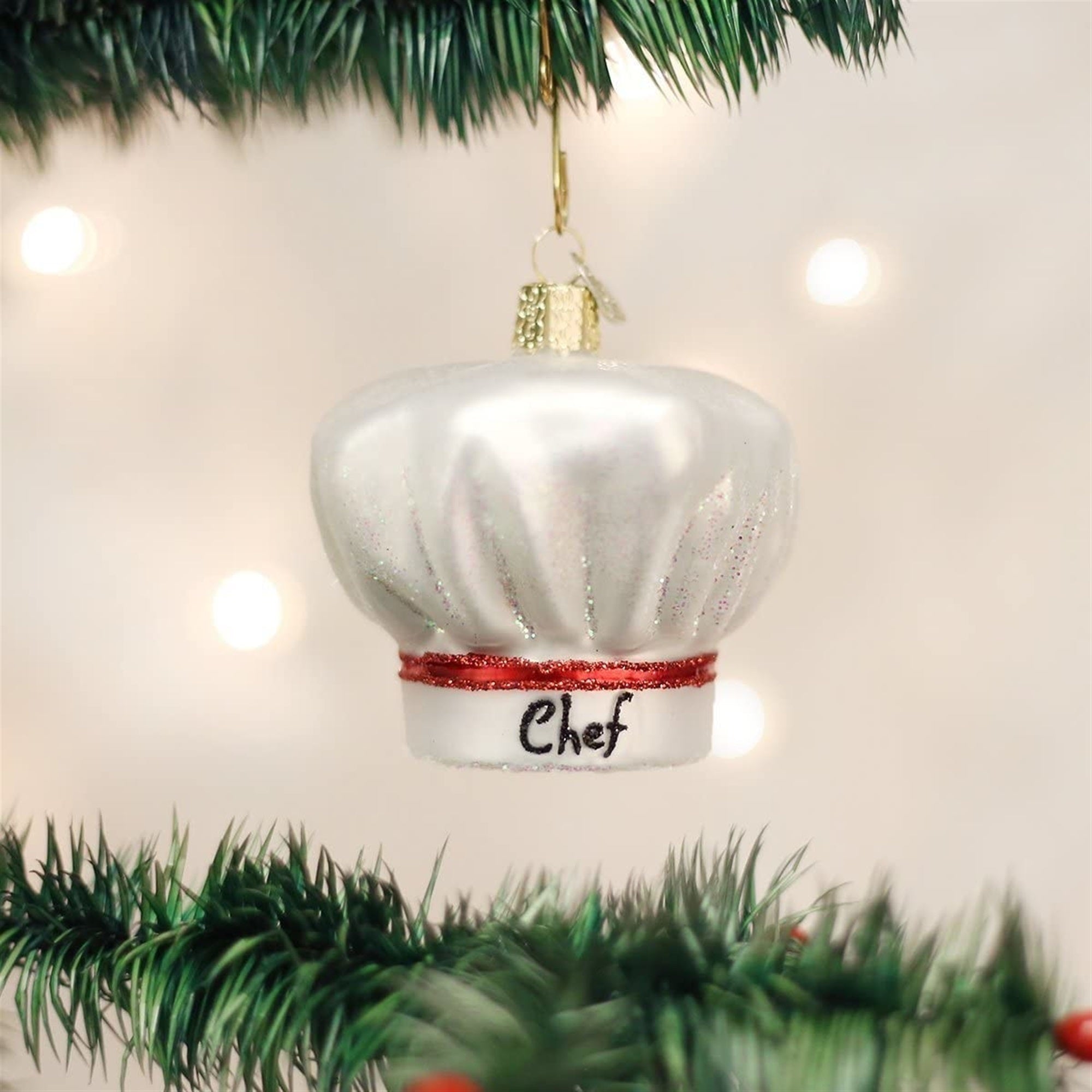 Old World Christmas Glass Blown Chef's Hat Ornament