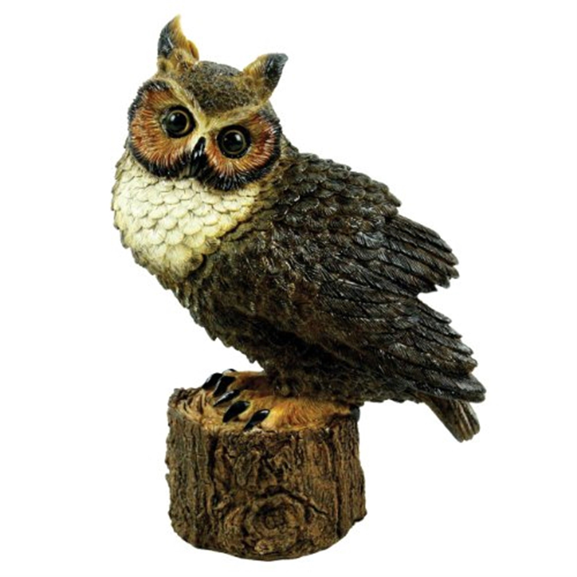 Michael Carr Designs Figurine for Gardens and Lawns, Great Horned Owl Perched