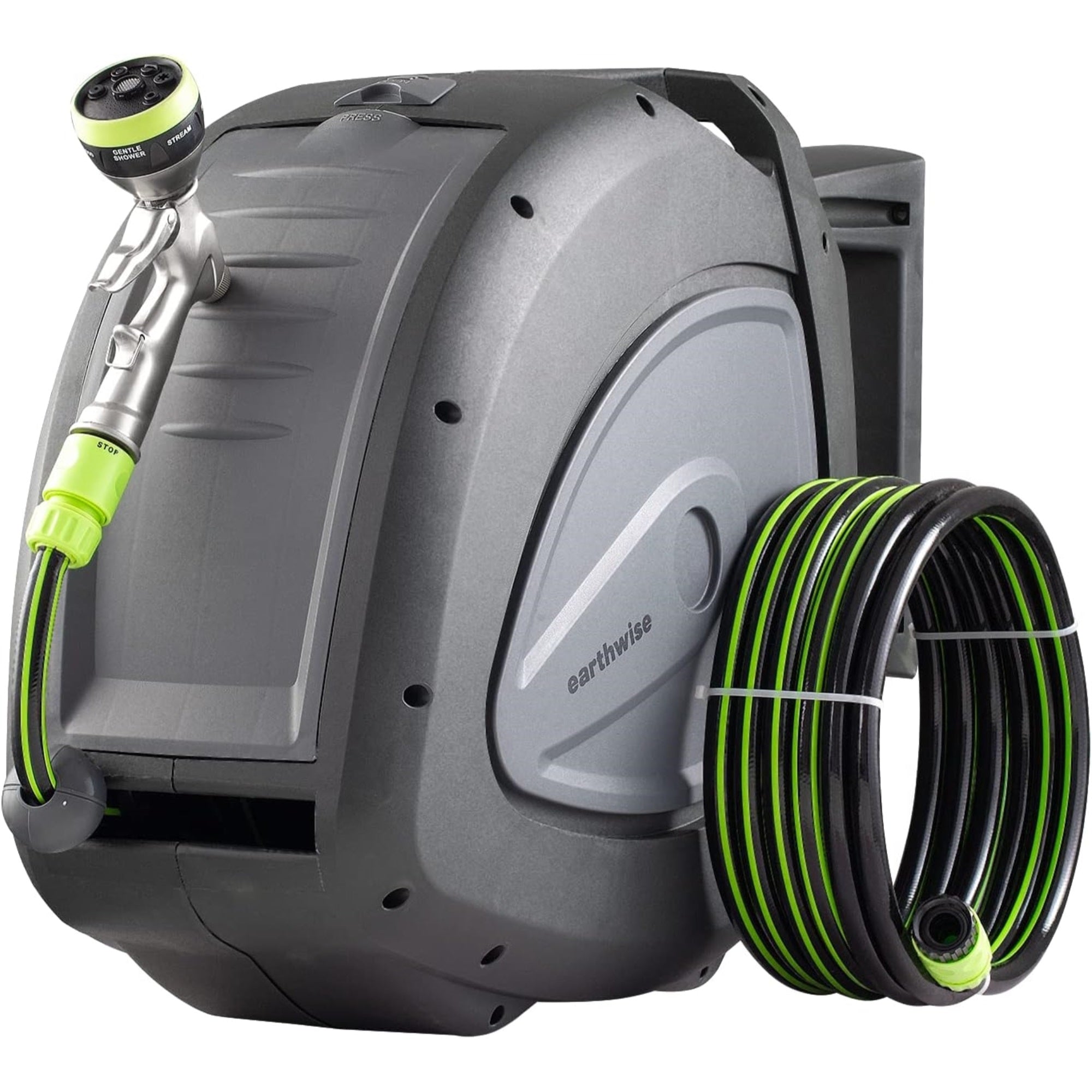 Earthwise Power Tools by ALM Modern Retractable Hose Reel, Black, 130'